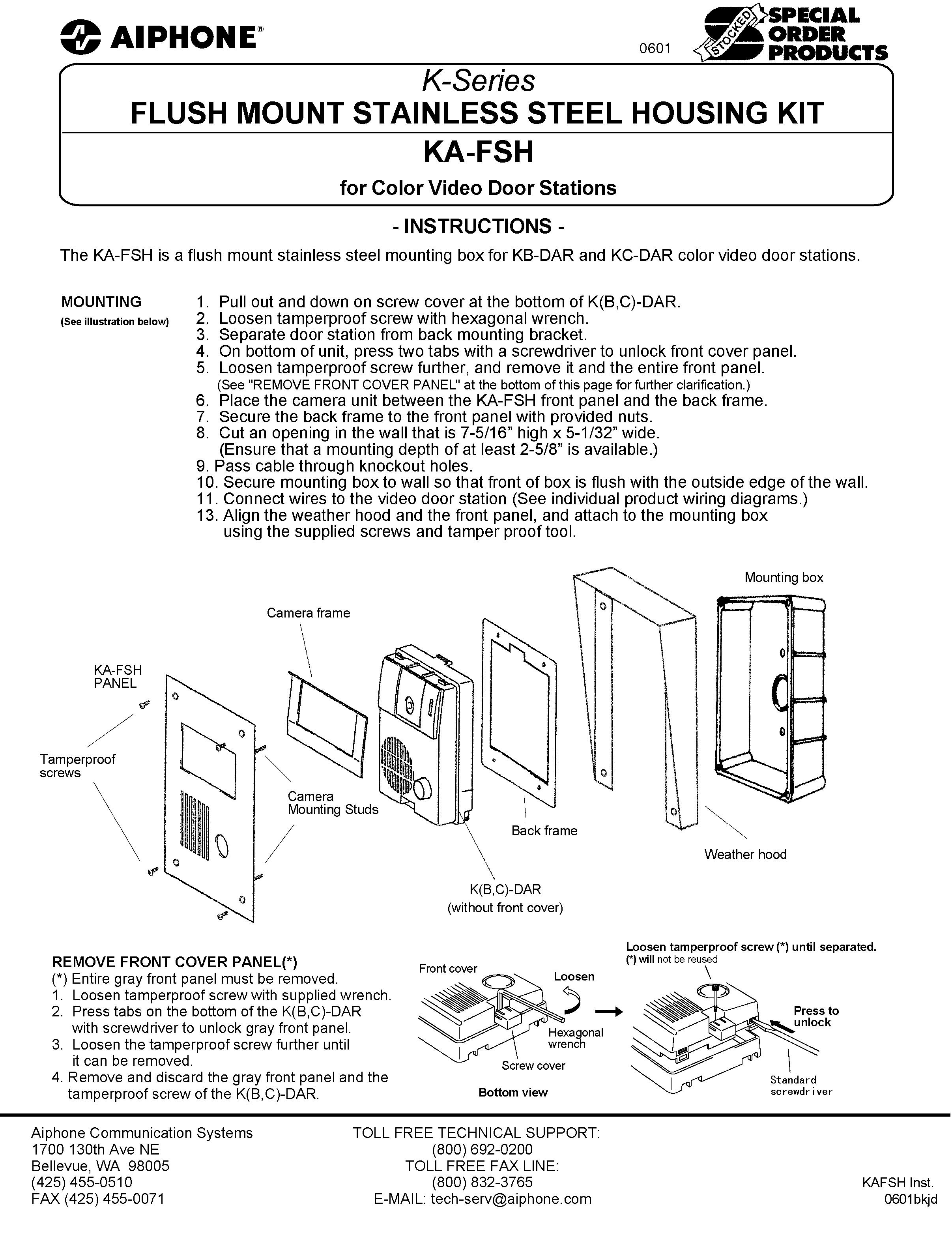 Aiphone KA-FSH Water Dispenser User Manual