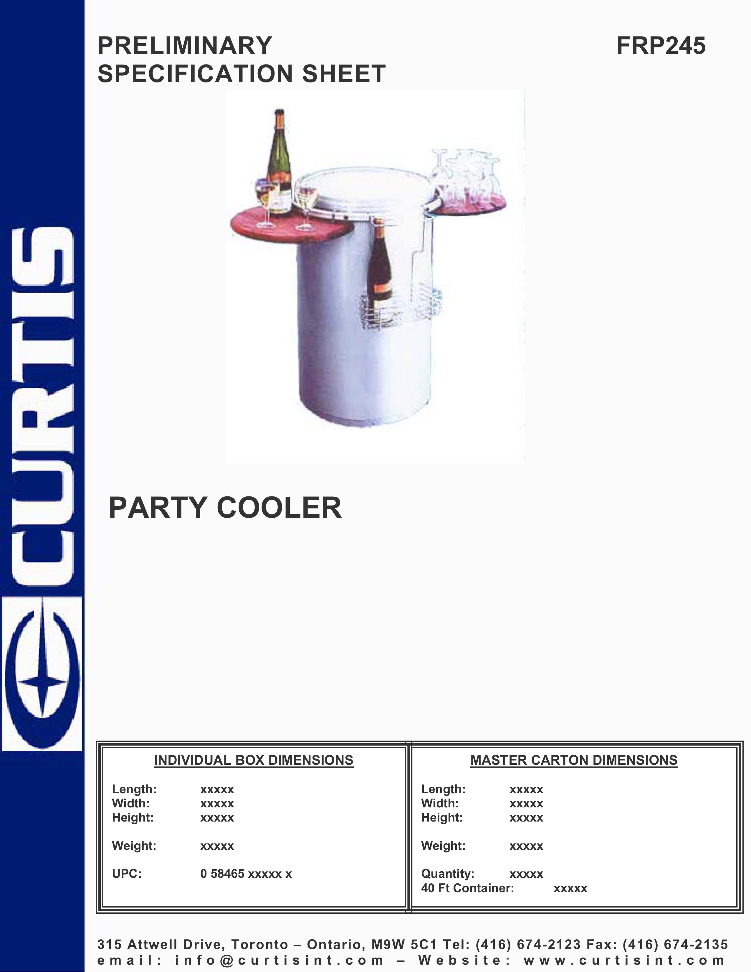 Curtis FRP245 Water Dispenser User Manual