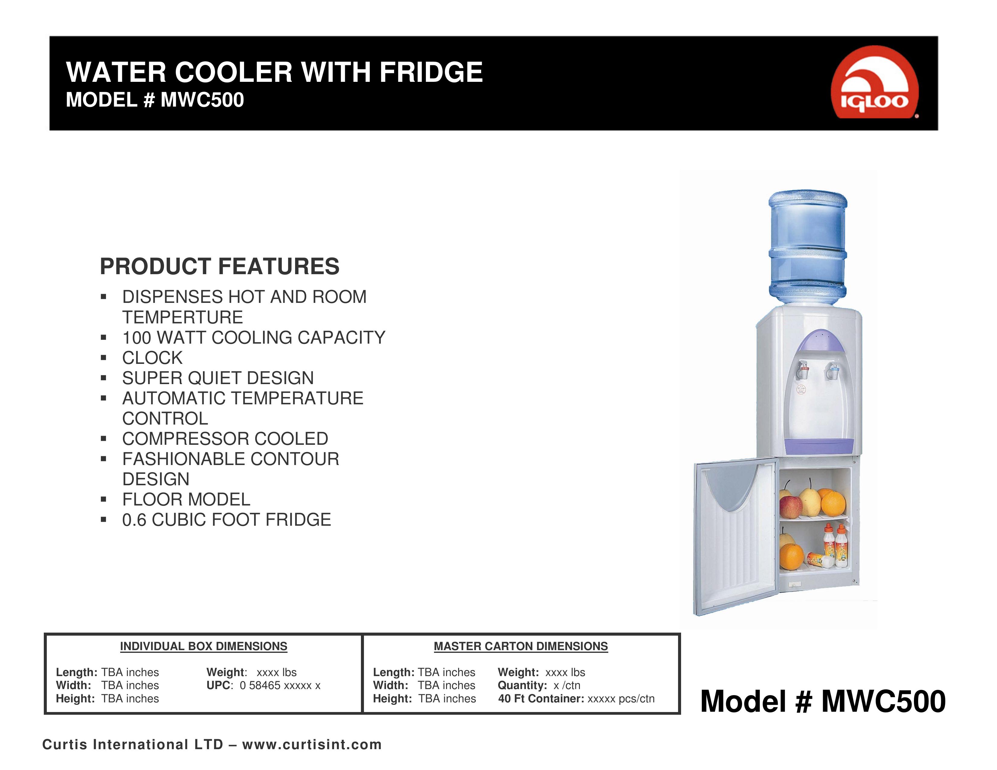 Curtis MWC500 Water Dispenser User Manual