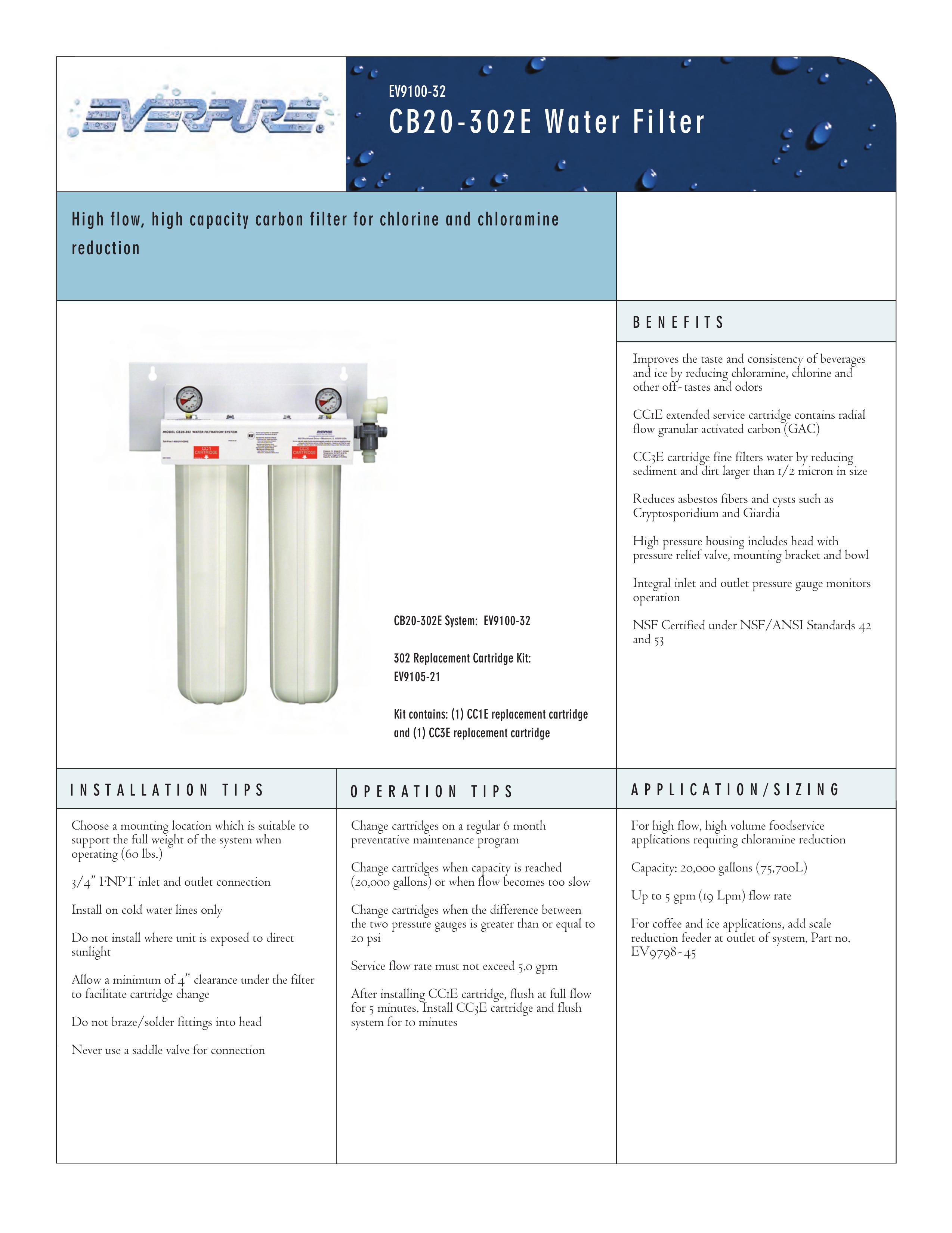 Everpure CB20-302E Water Dispenser User Manual