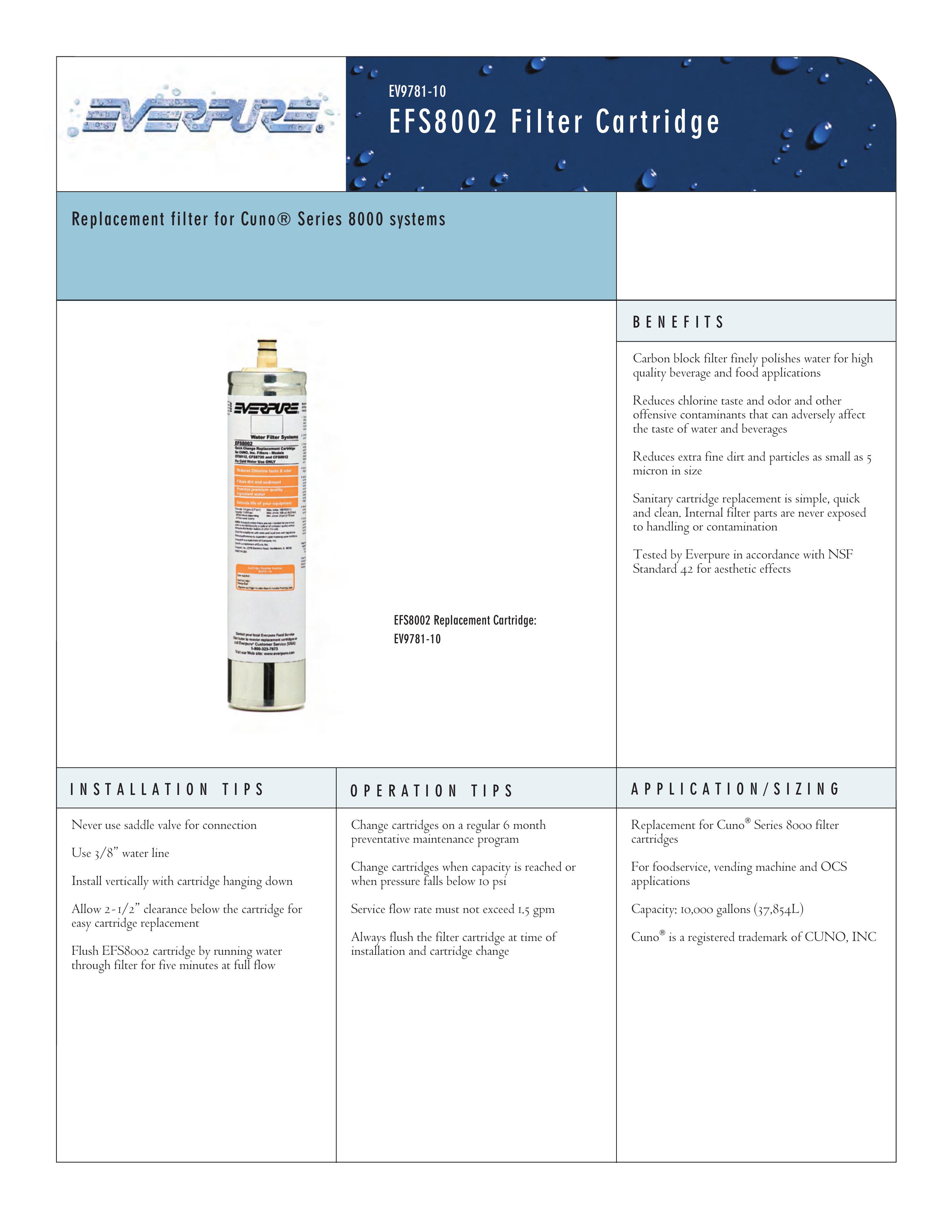 Everpure EFS8002 Water Dispenser User Manual