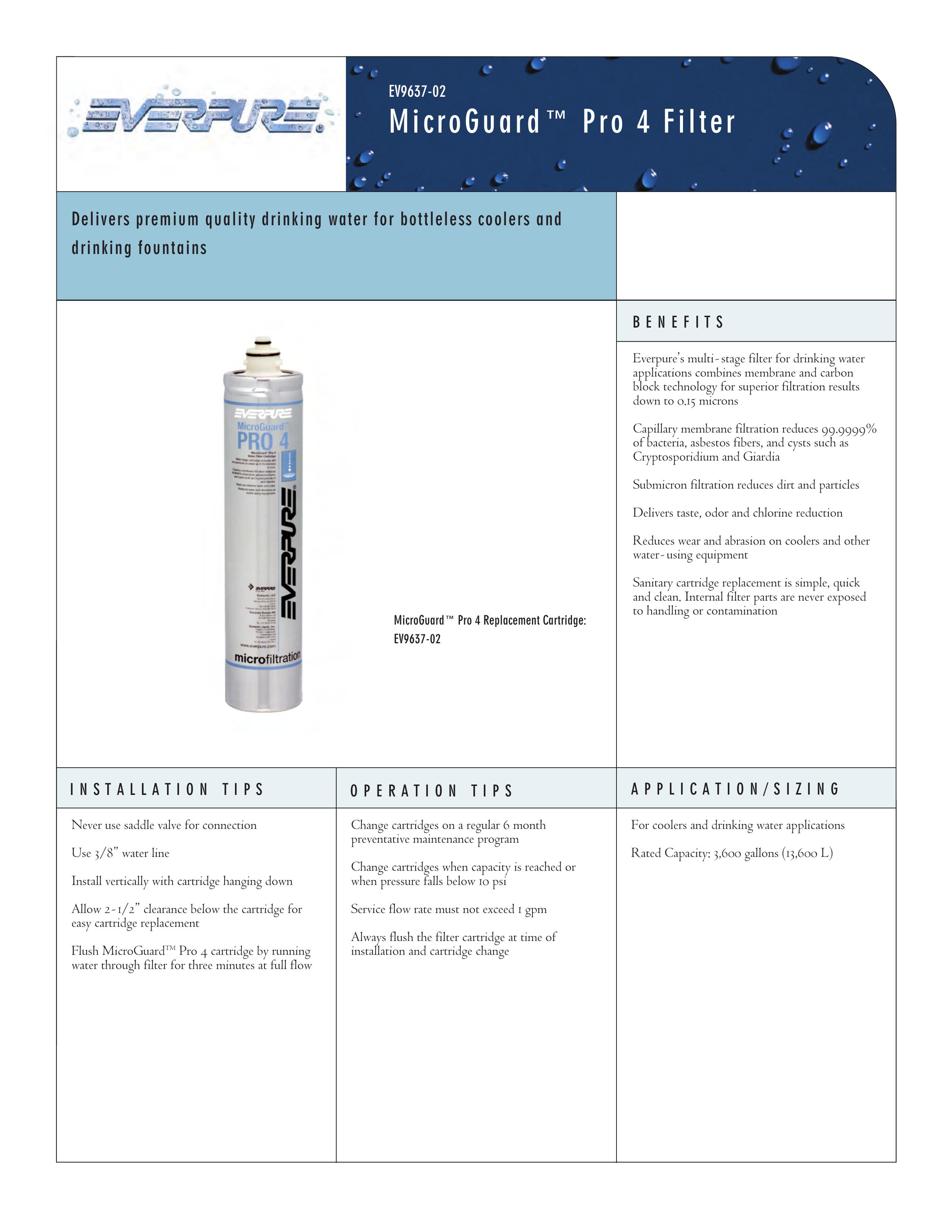 Everpure EV9637-02 Water Dispenser User Manual