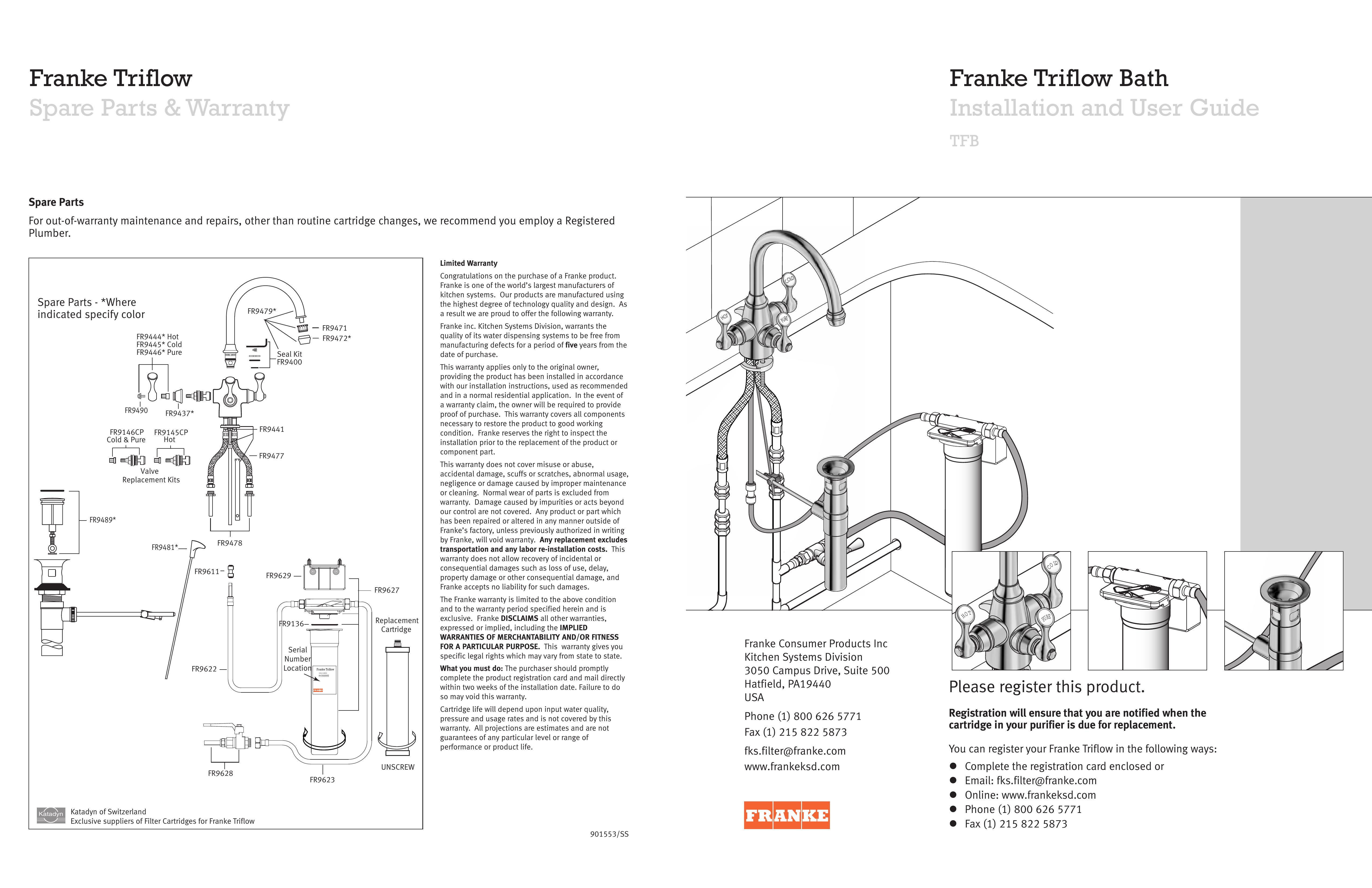 Franke Consumer Products FR9479 Water Dispenser User Manual