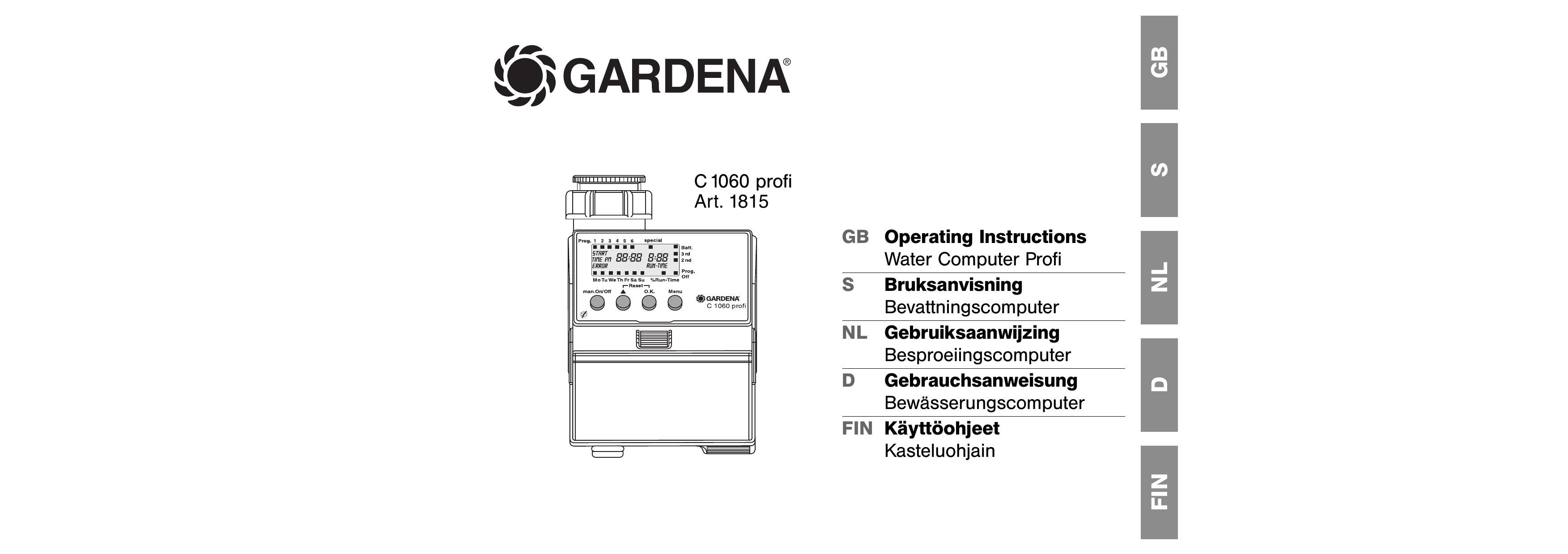 Gardena C 1060 profi Water Dispenser User Manual
