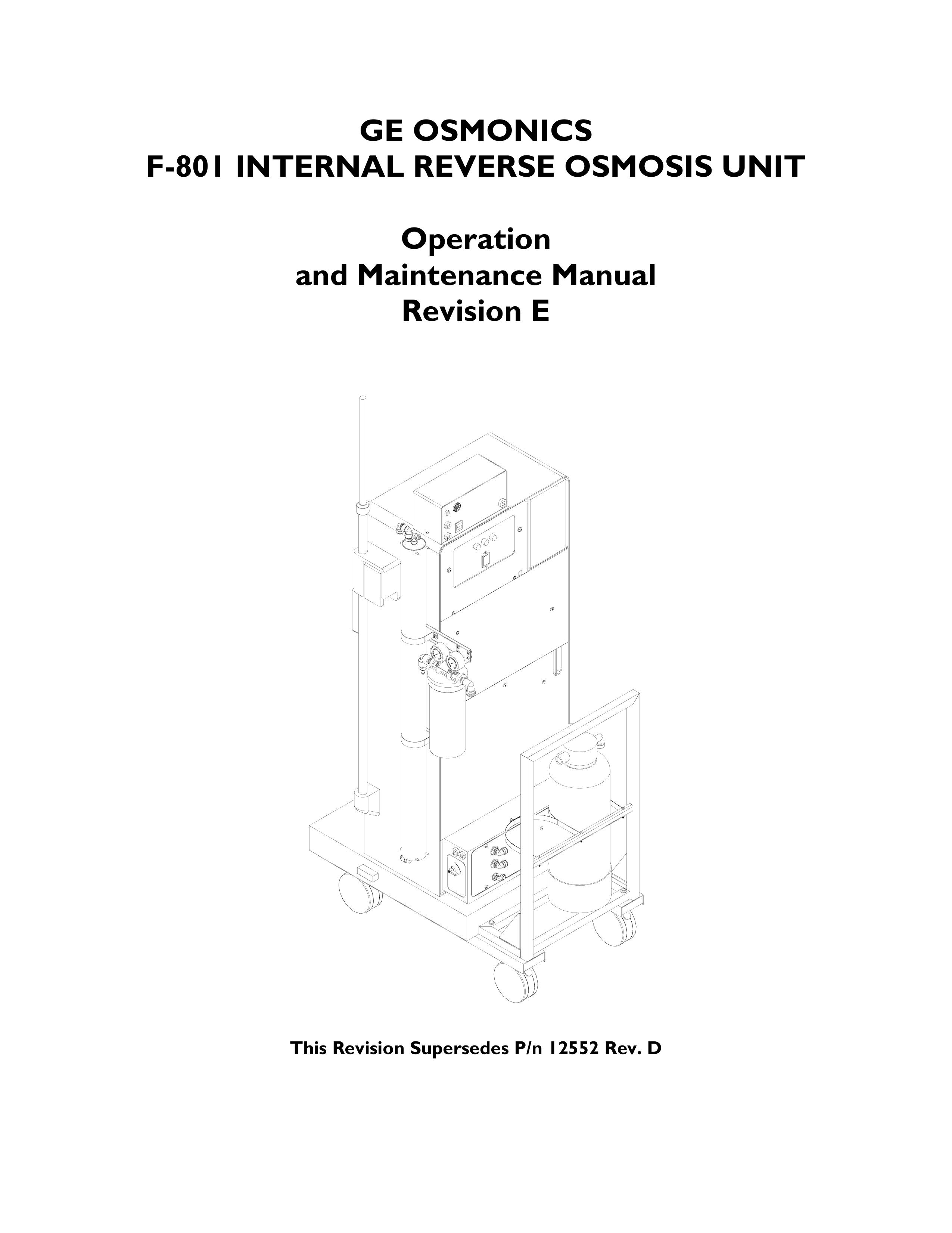 GE F-801 Water Dispenser User Manual
