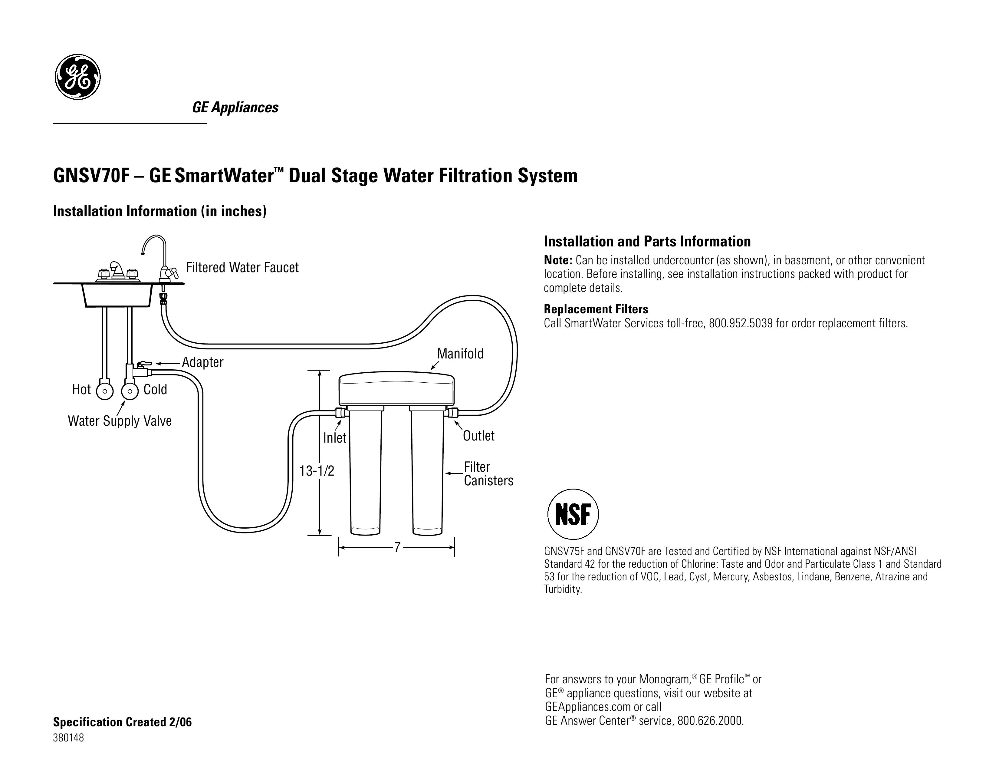GE GNSV70F Water Dispenser User Manual