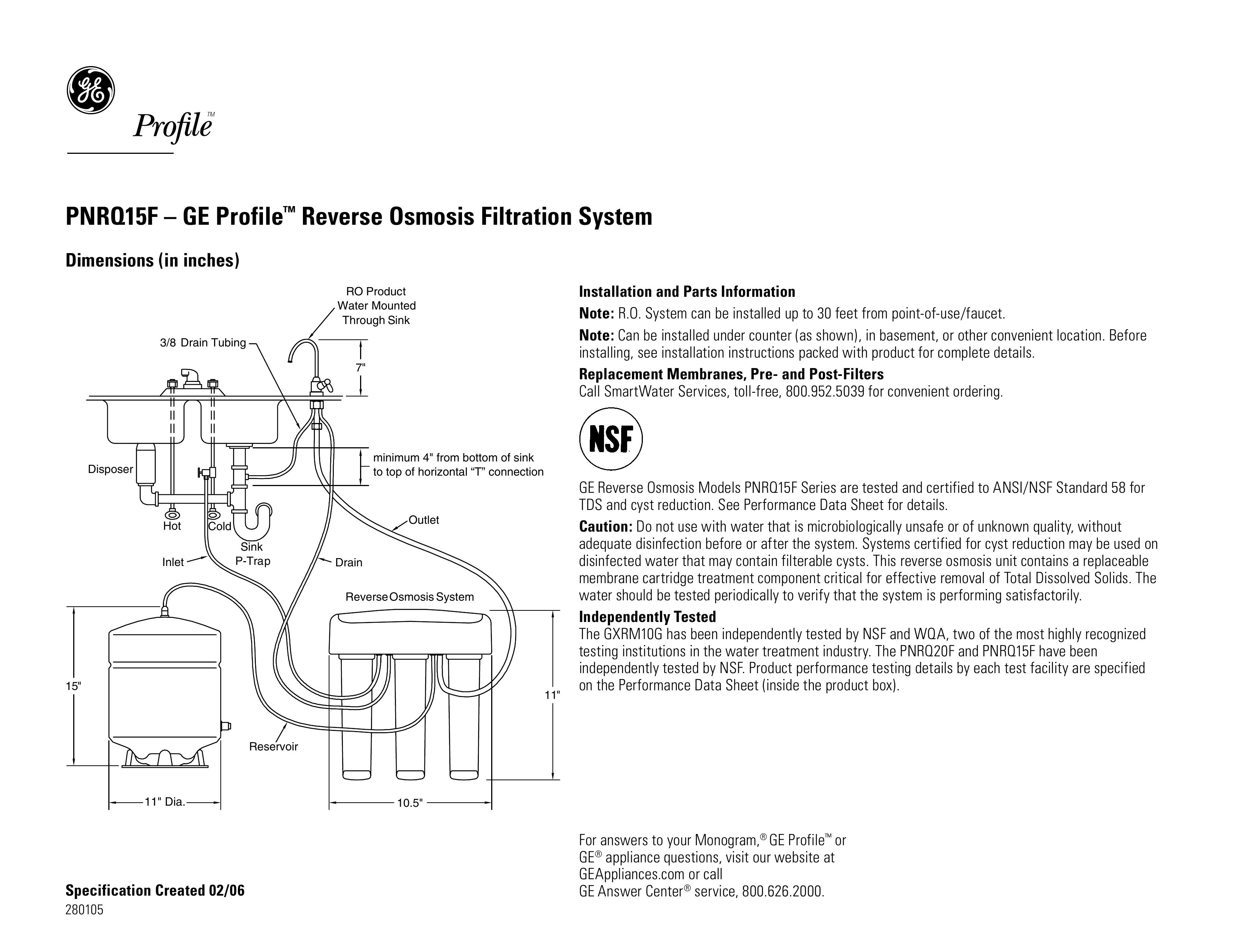 GE PNRQ15FBL Water Dispenser User Manual