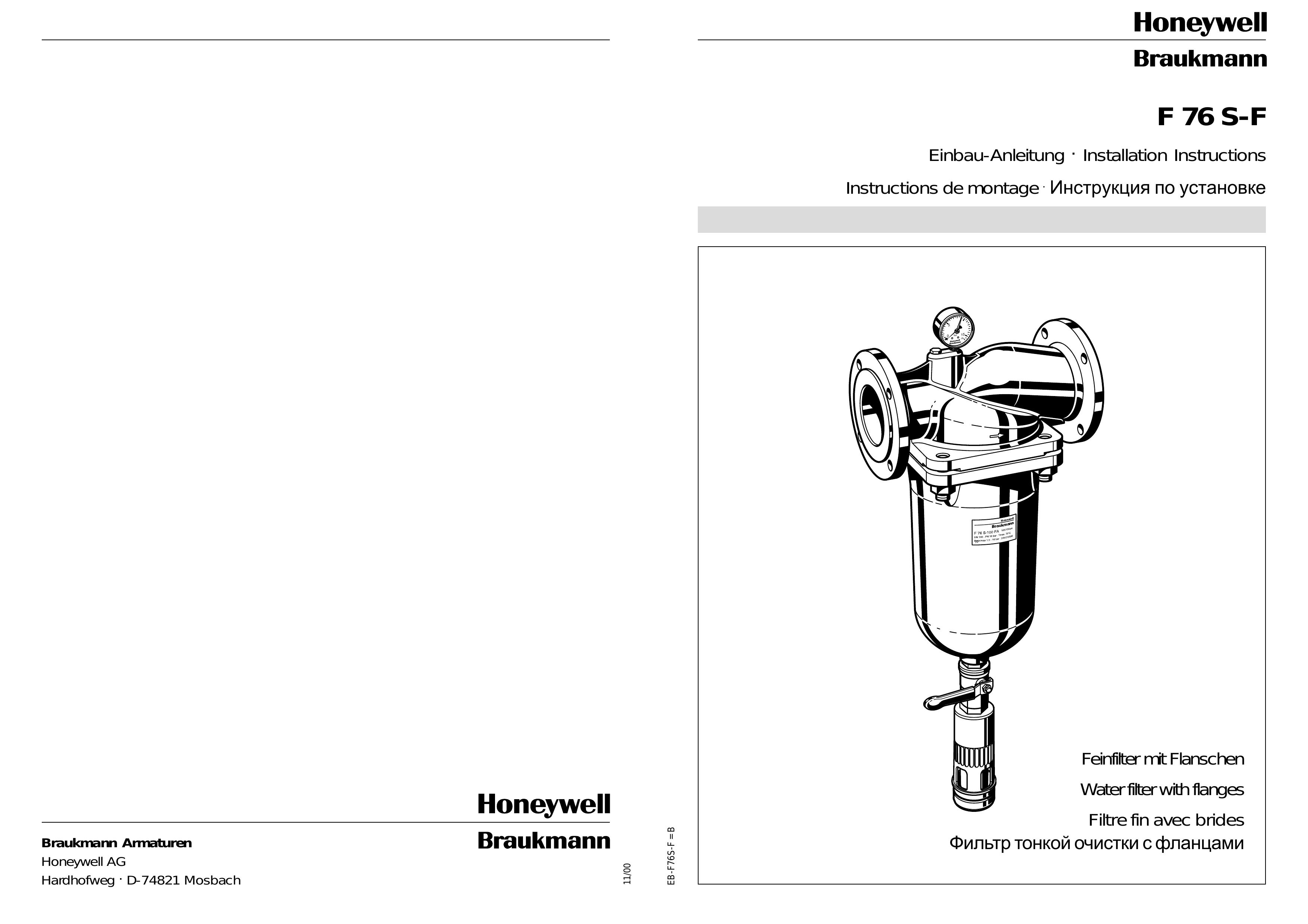 Honeywell F 76 S-F Water Dispenser User Manual