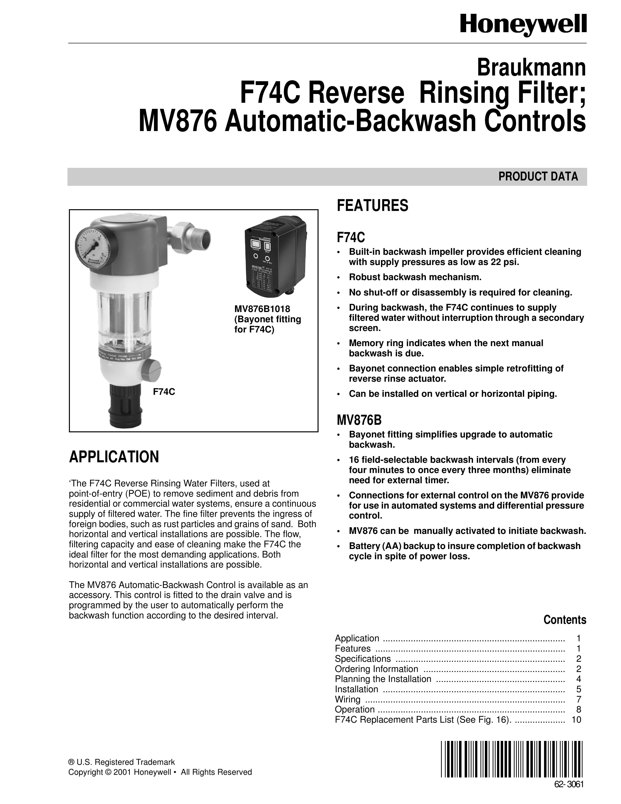 Honeywell MV876 Water Dispenser User Manual
