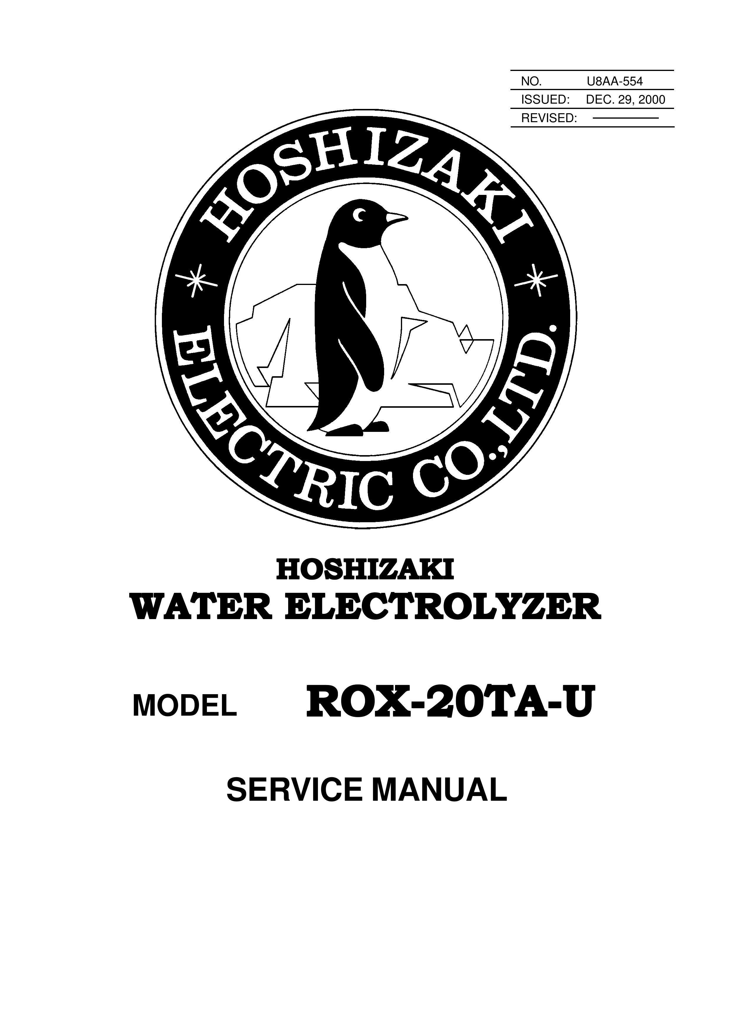Hoshizaki ROX-20TA-U Water Dispenser User Manual