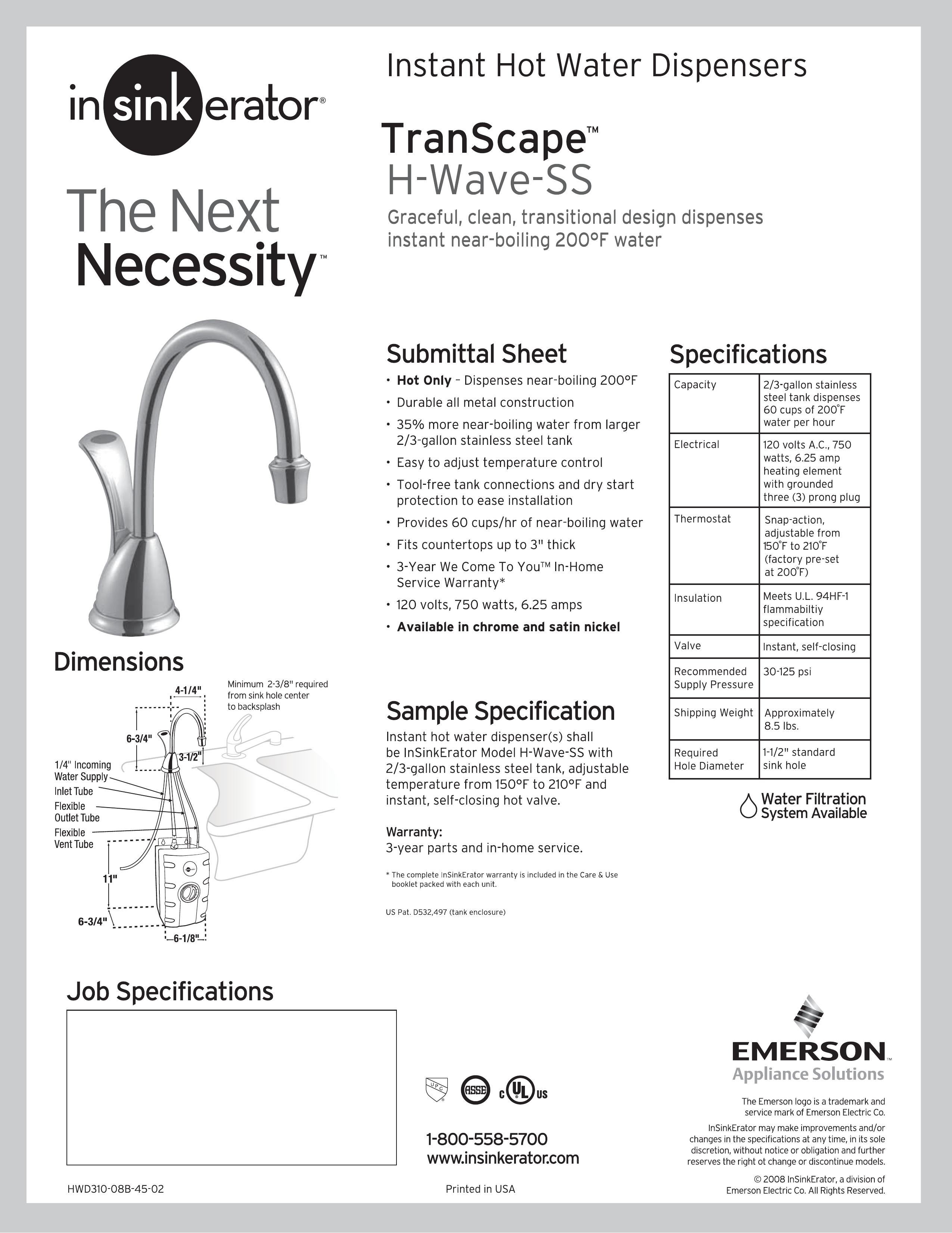 InSinkErator H-Wave-S Water Dispenser User Manual