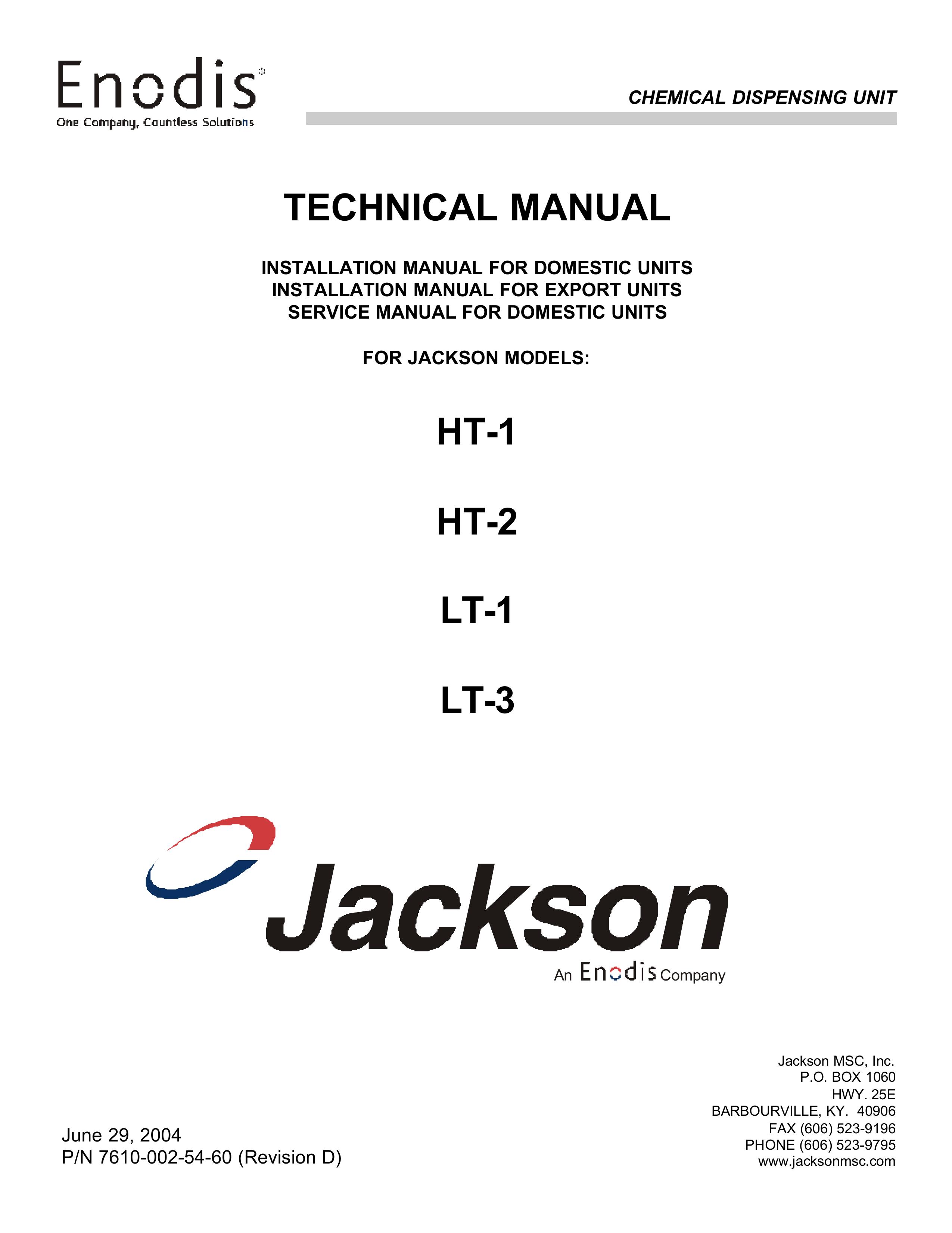 Jackson HT-1 Water Dispenser User Manual