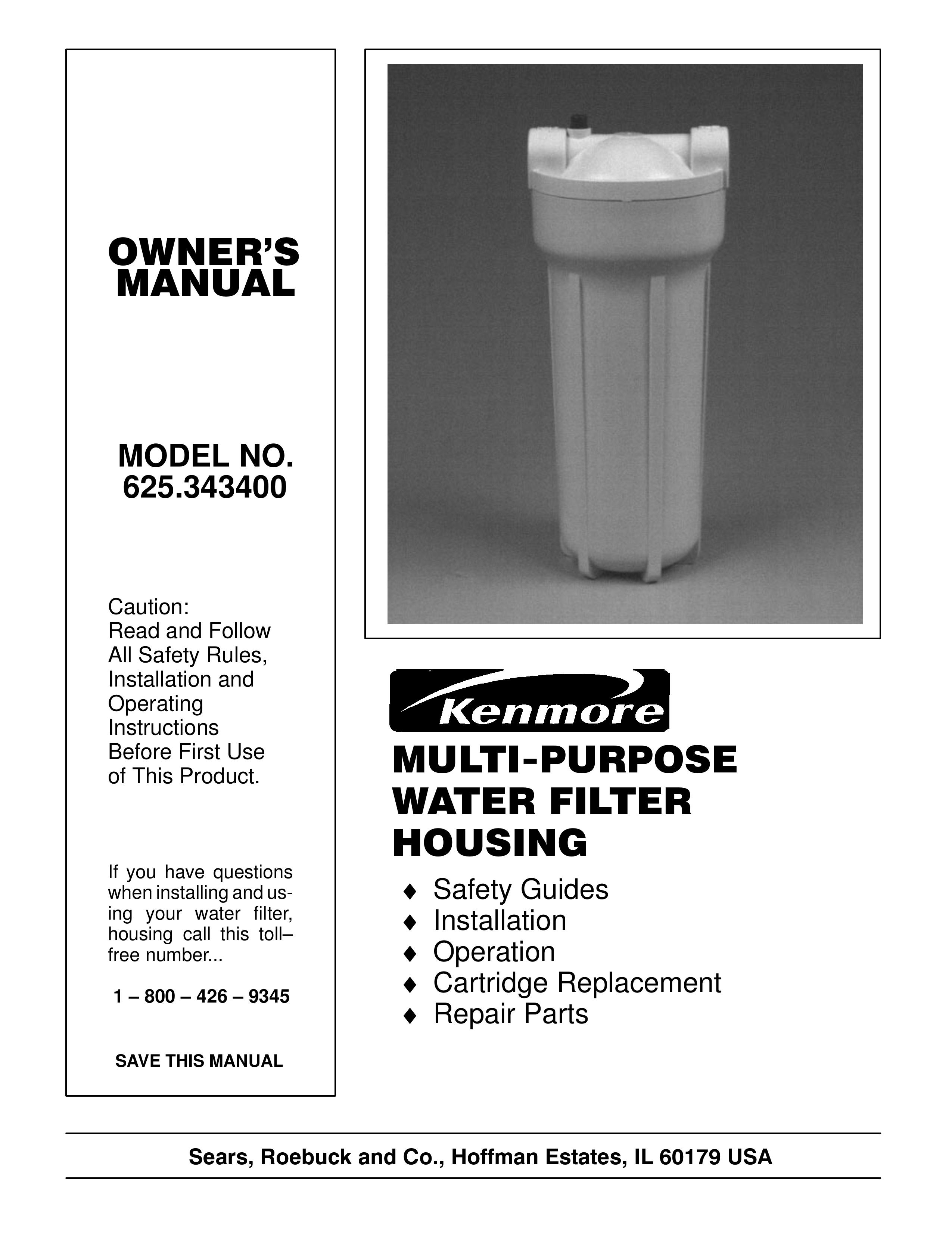 Kenmore 625.343400 Water Dispenser User Manual
