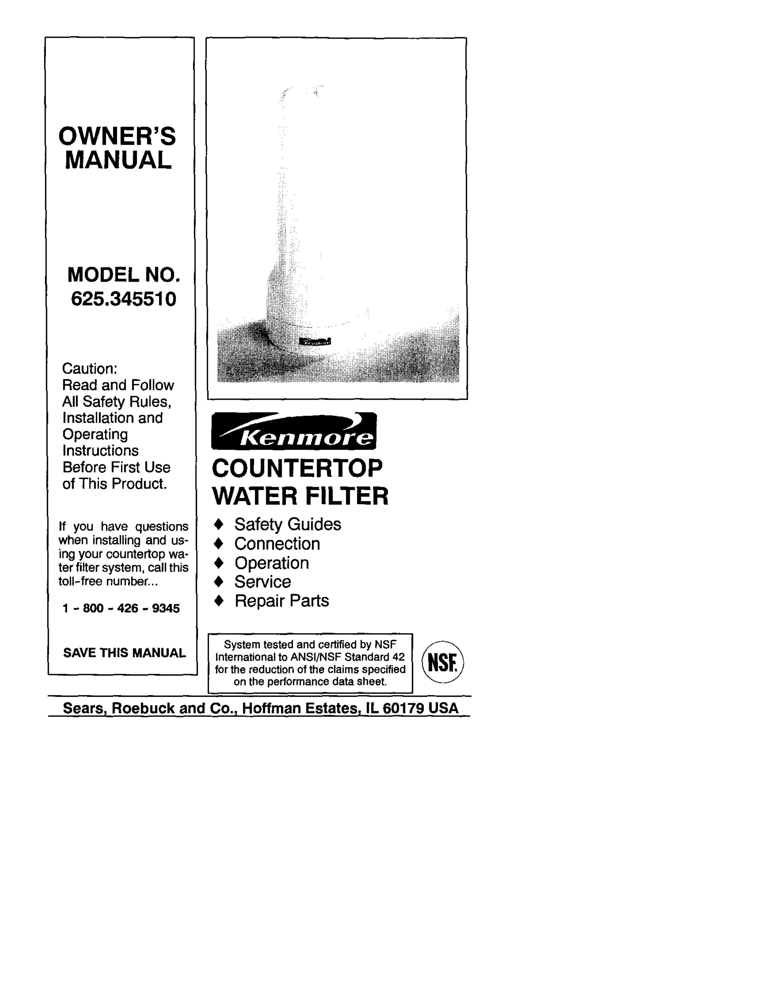 Kenmore 625.34551 Water Dispenser User Manual