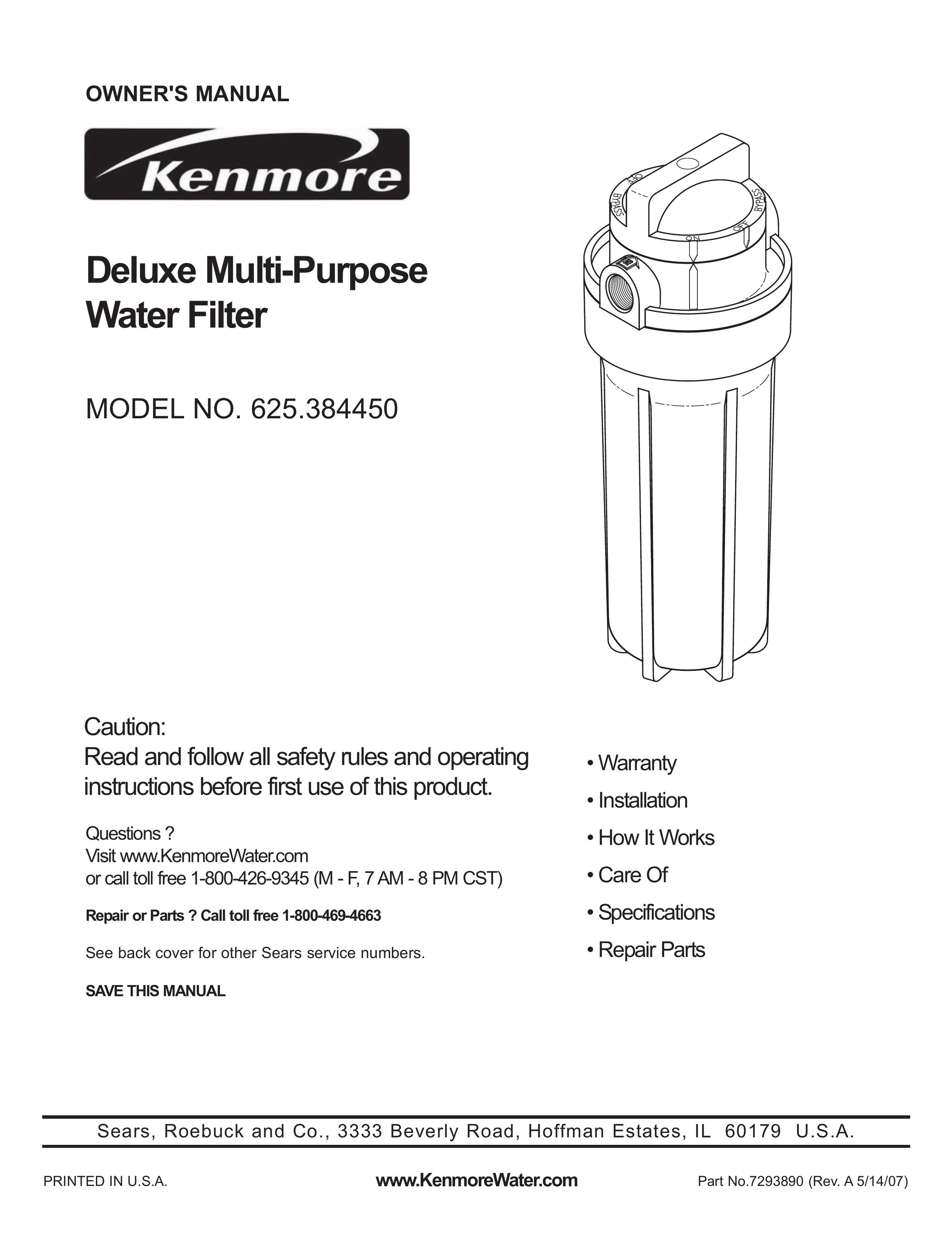 Kenmore 625.38445 Water Dispenser User Manual