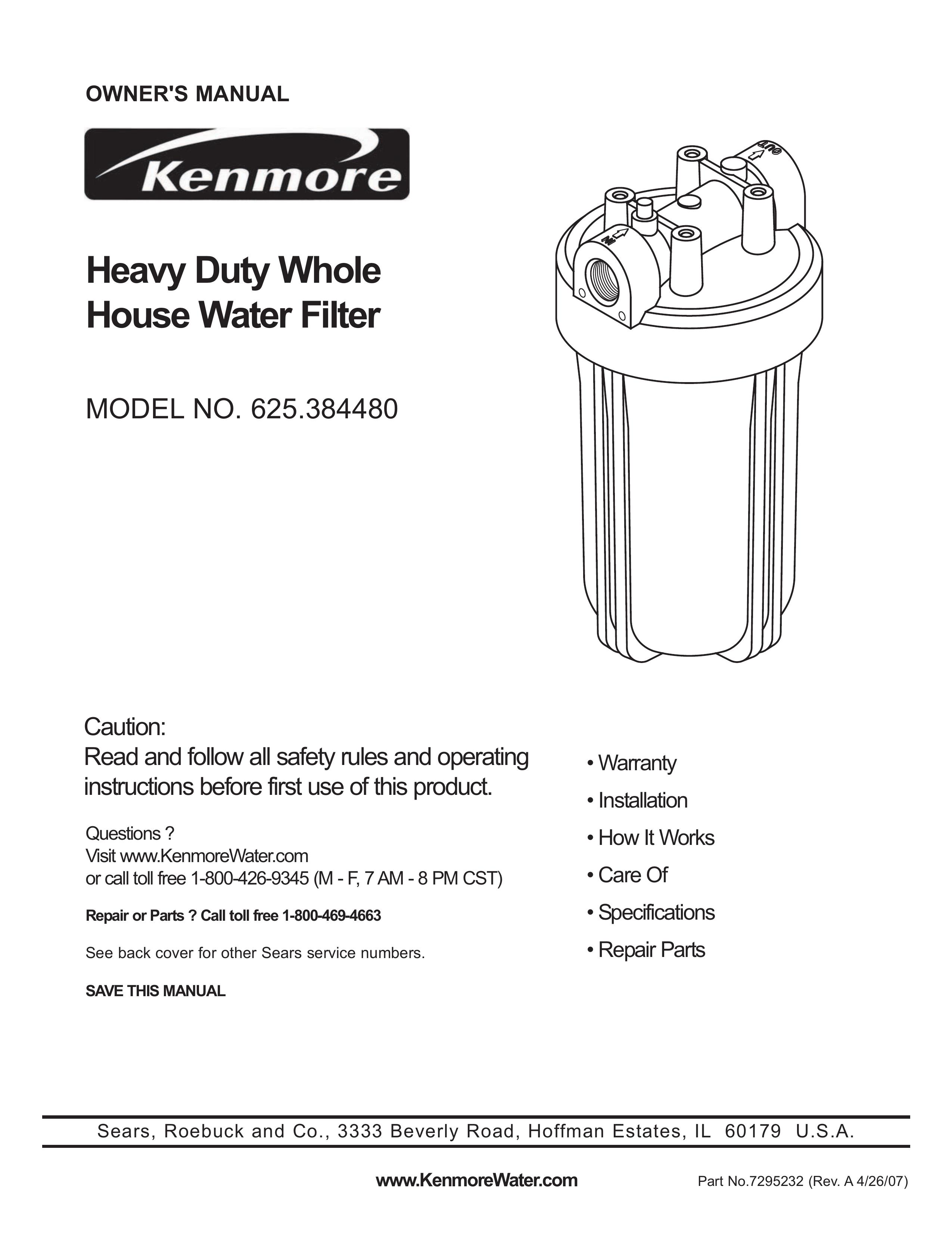 Kenmore 625.38448 Water Dispenser User Manual