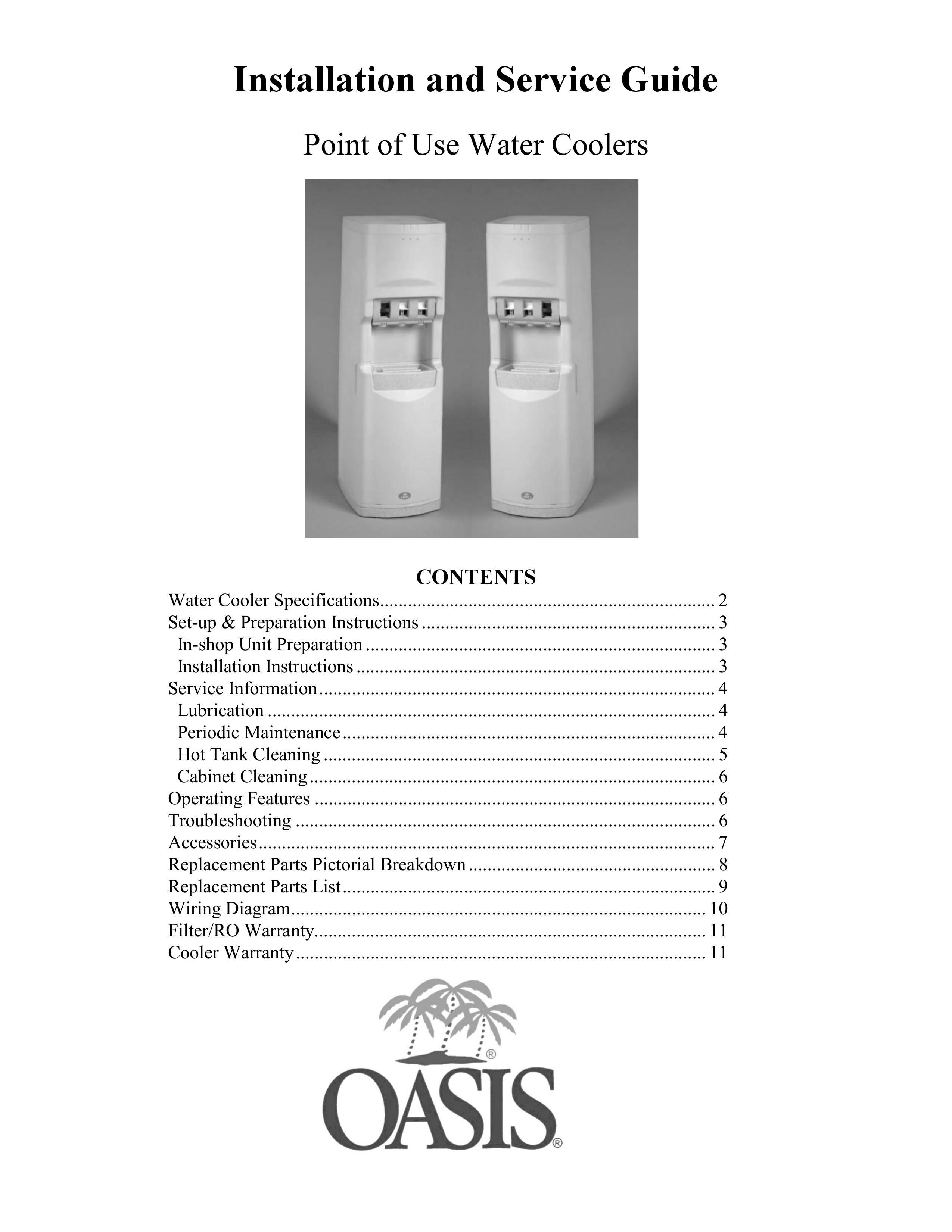 Oasis Concepts PHT1AQK Water Dispenser User Manual