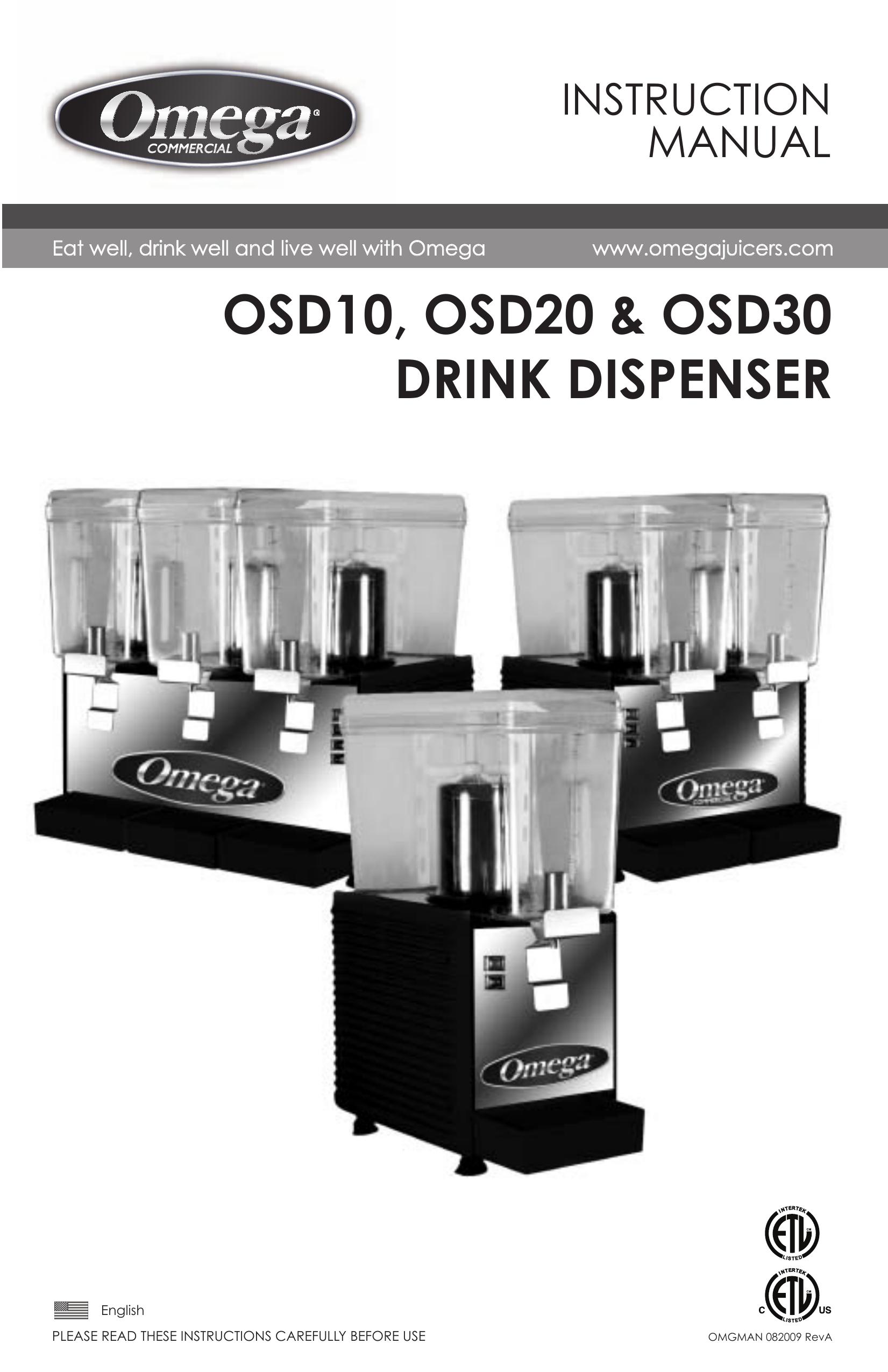 Omega OSD10 Water Dispenser User Manual