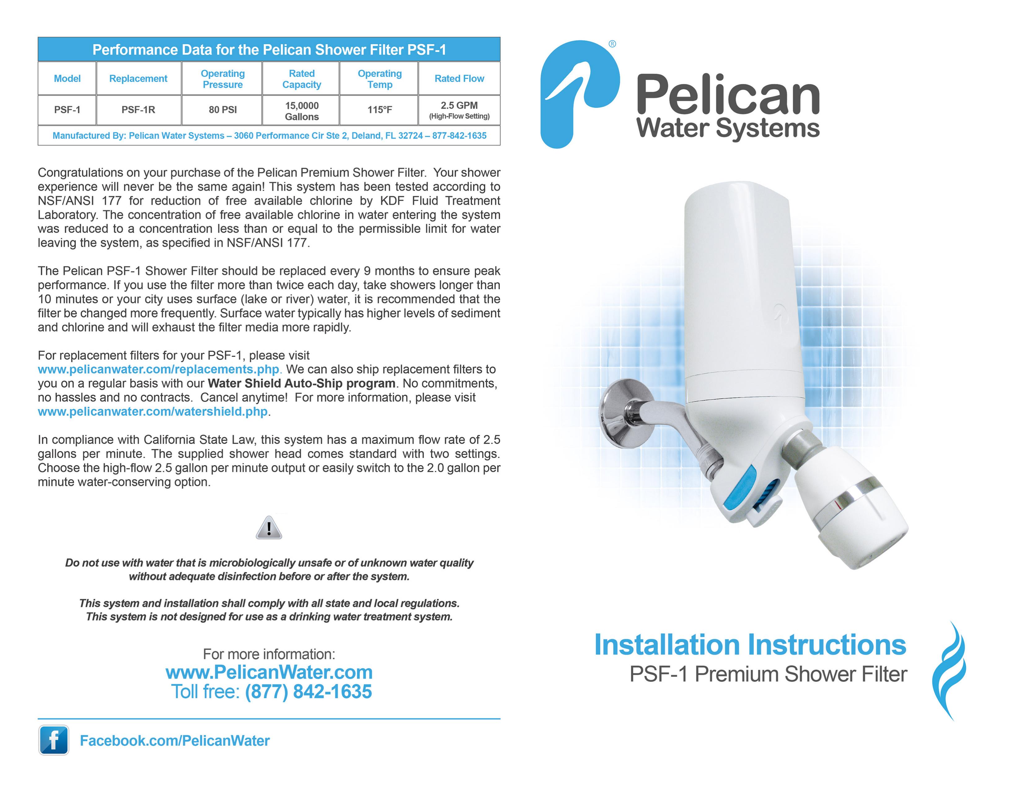 Pelican PSF-1 Water Dispenser User Manual
