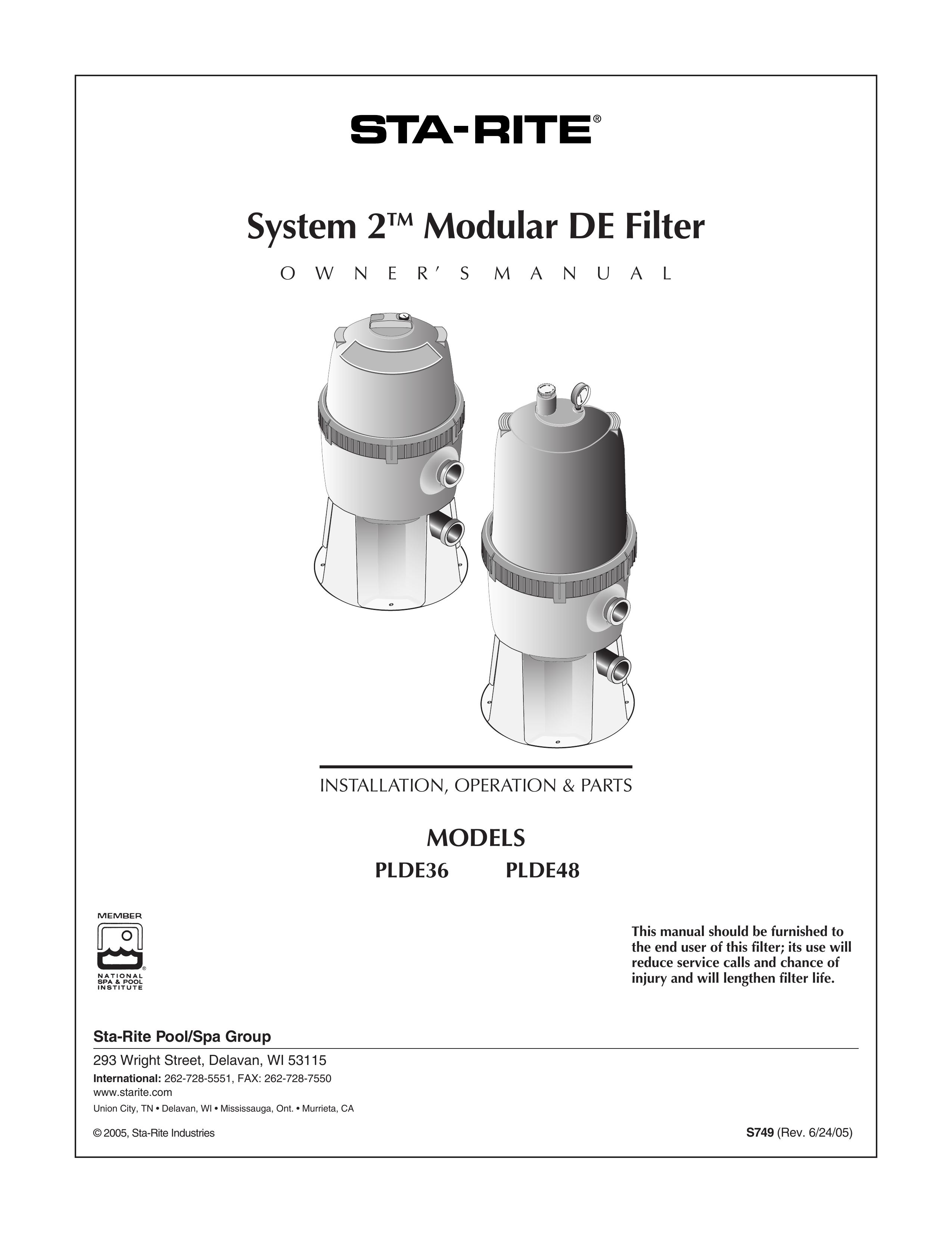 Pentair PLDE48 Water Dispenser User Manual