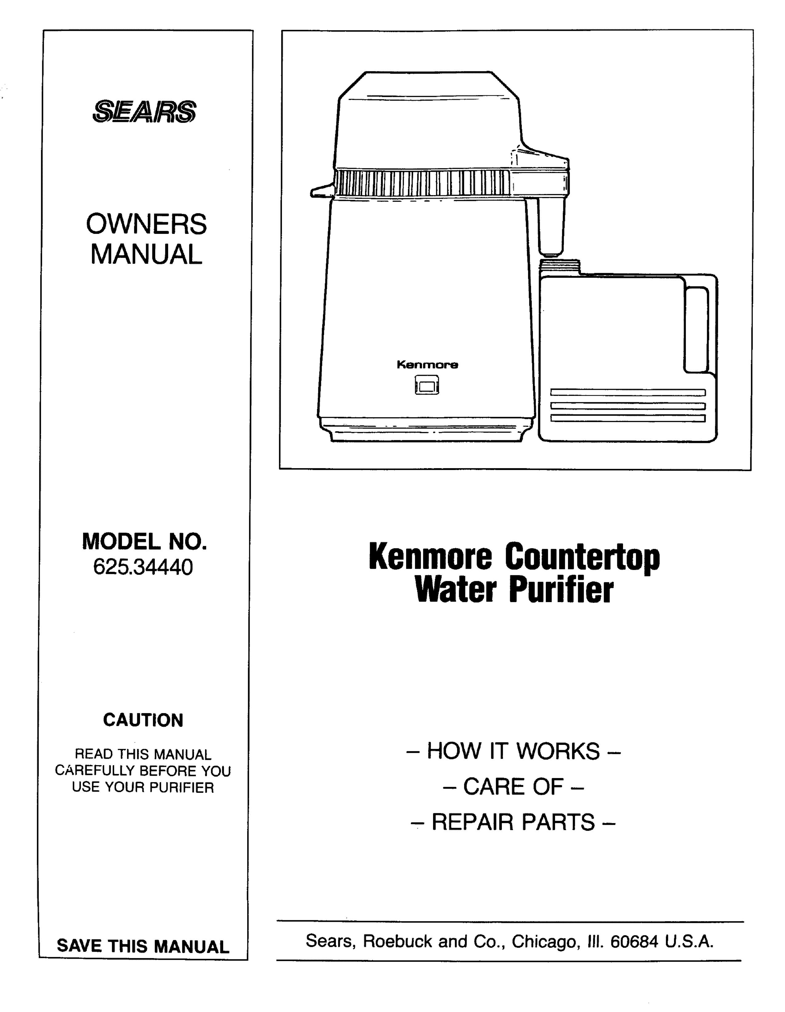 Sears 625.3444 Water Dispenser User Manual