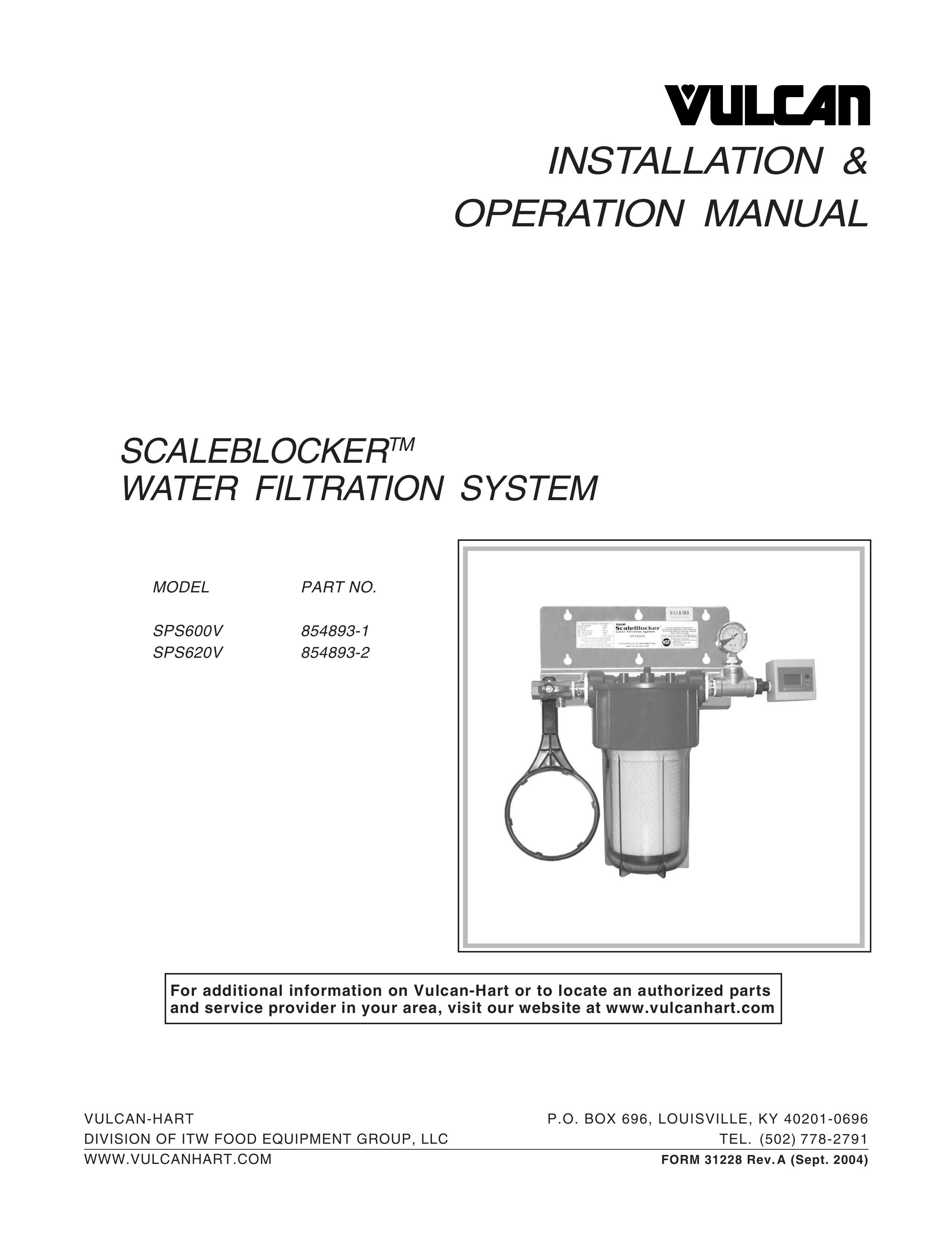 Vulcan-Hart SPS600V Water Dispenser User Manual
