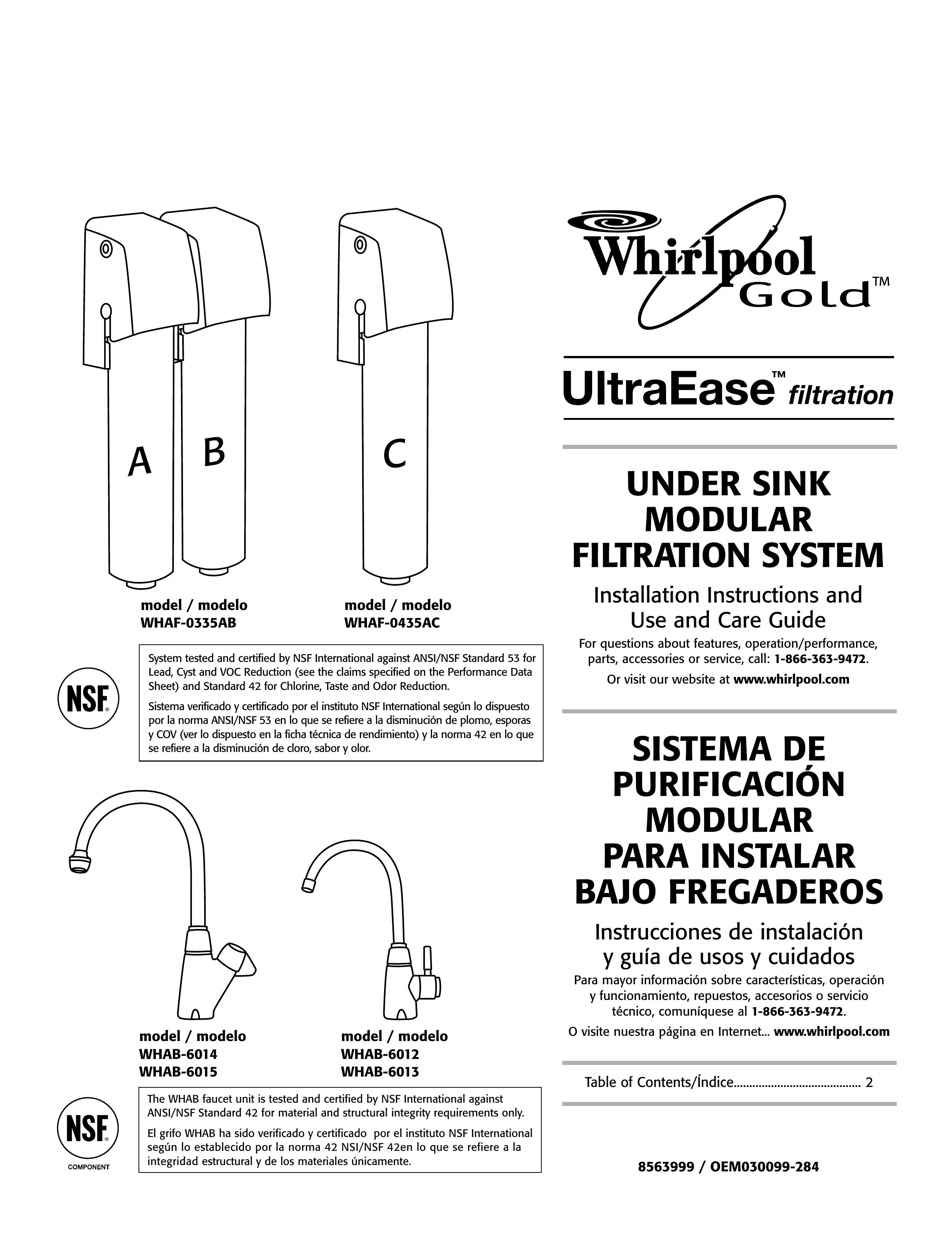 Whirlpool WHAF-0335AB Water Dispenser User Manual