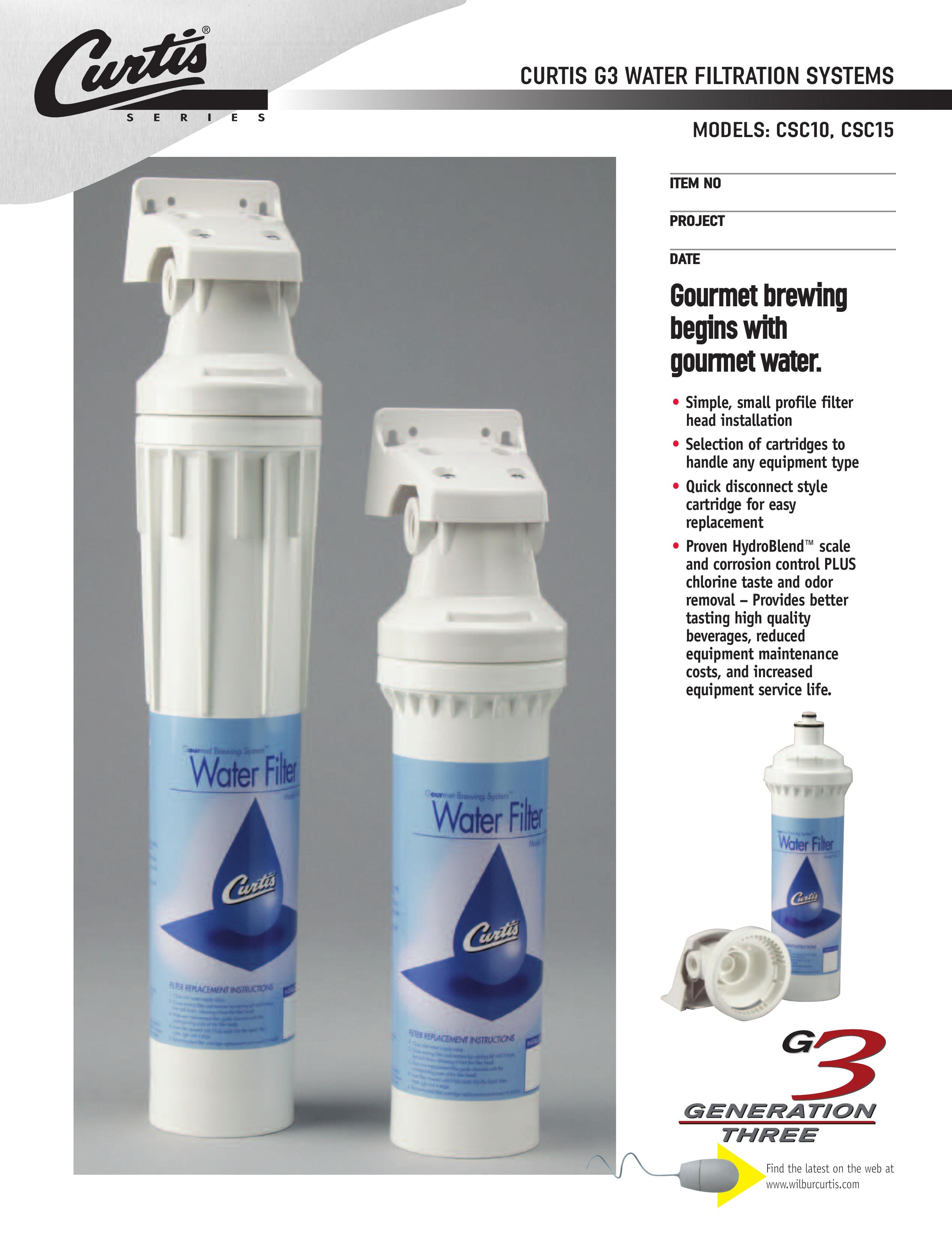 Wibur Curtis Company F-3366 Water Dispenser User Manual