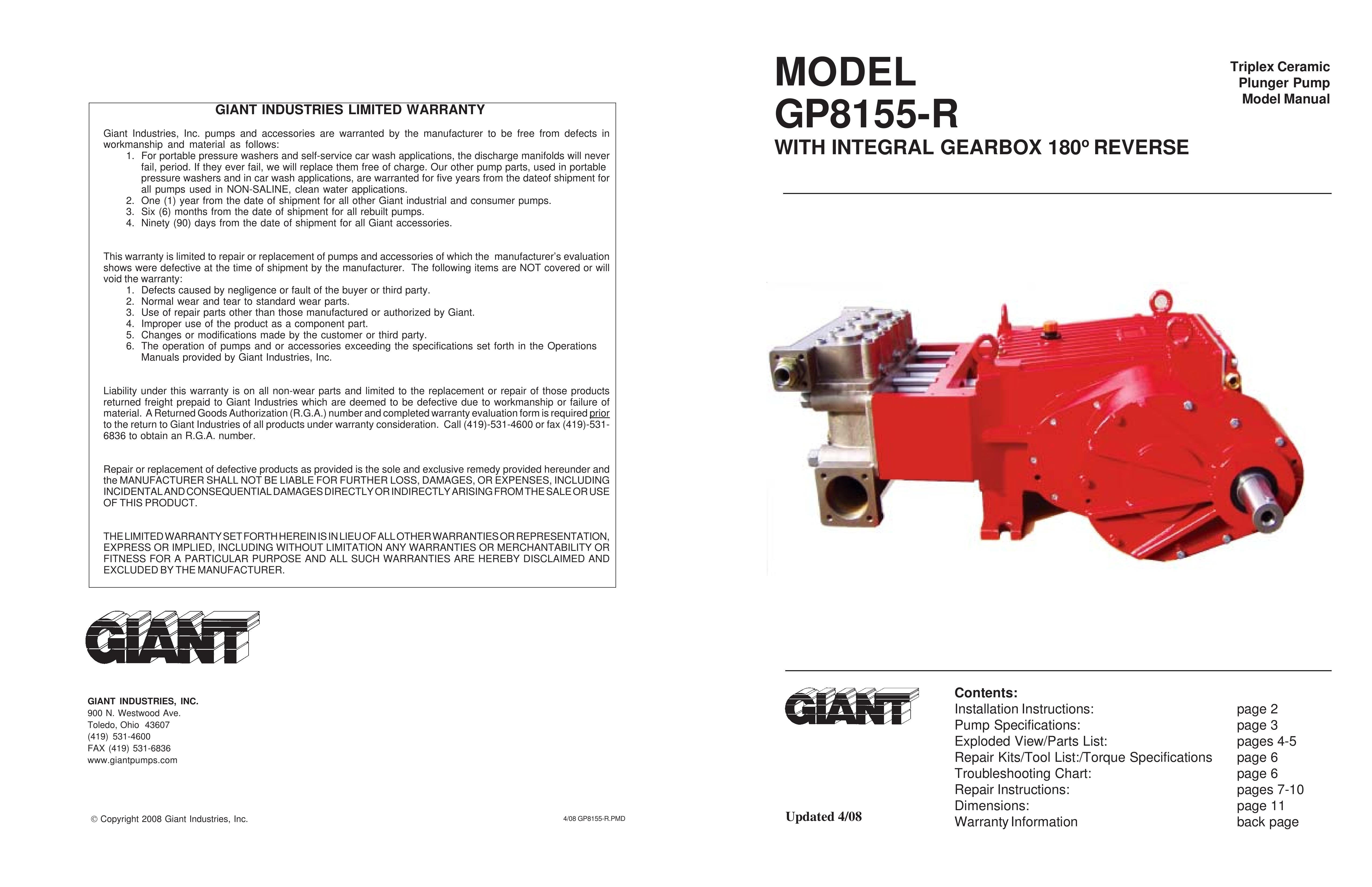 Giant GP8155-R Yogurt Maker User Manual