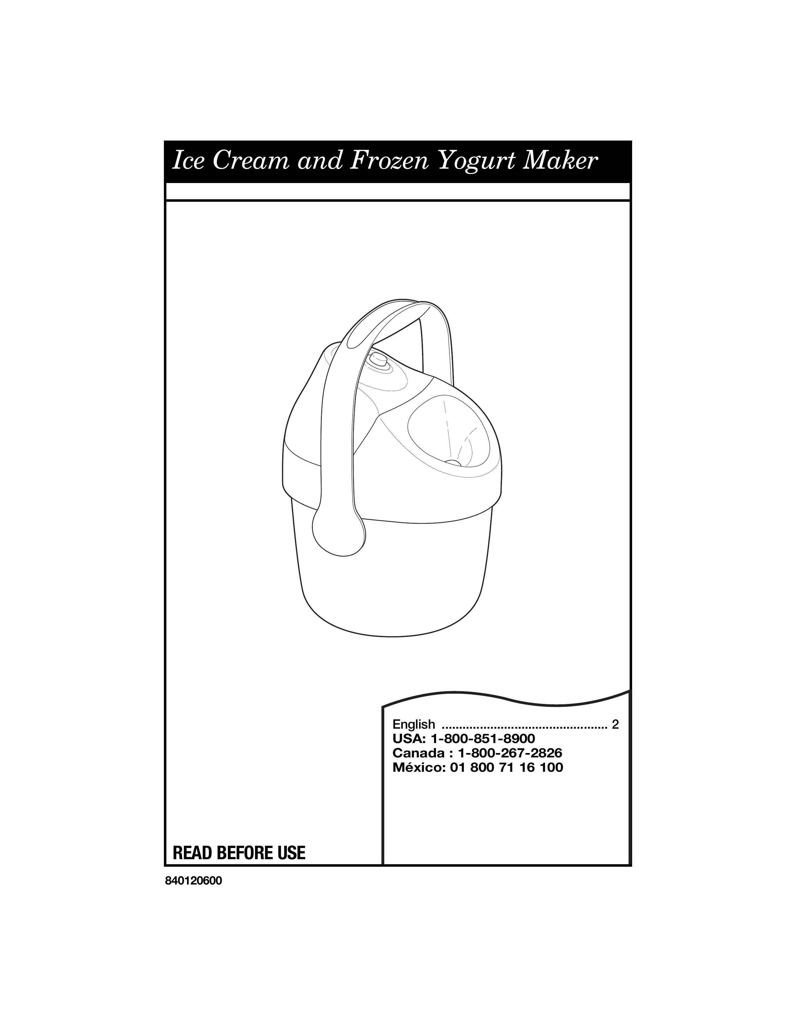 Hamilton Beach Ice Cream and Frozen Yogurt Maker Yogurt Maker User Manual