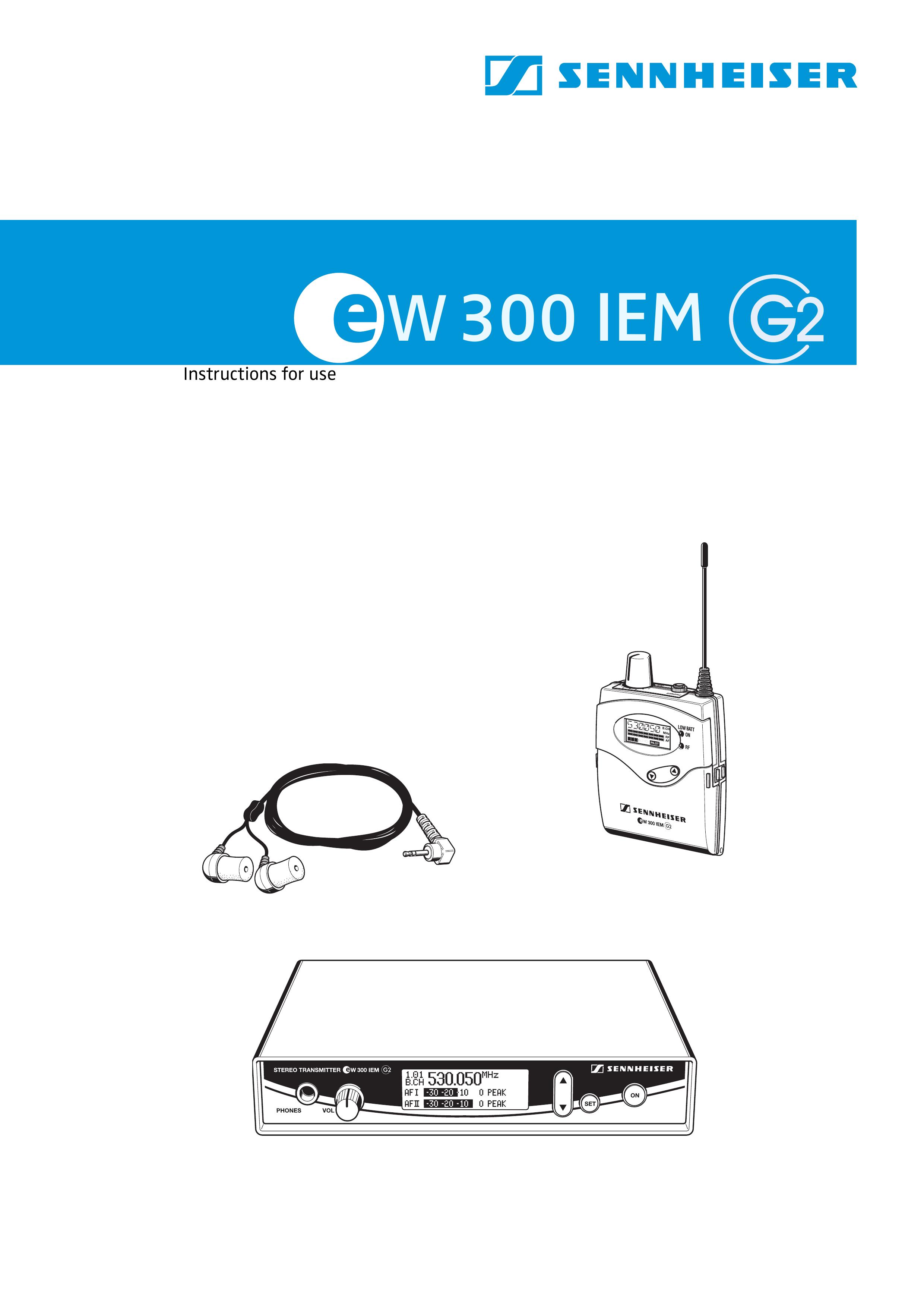 Sennheiser EW 300 IEM G2 Yogurt Maker User Manual