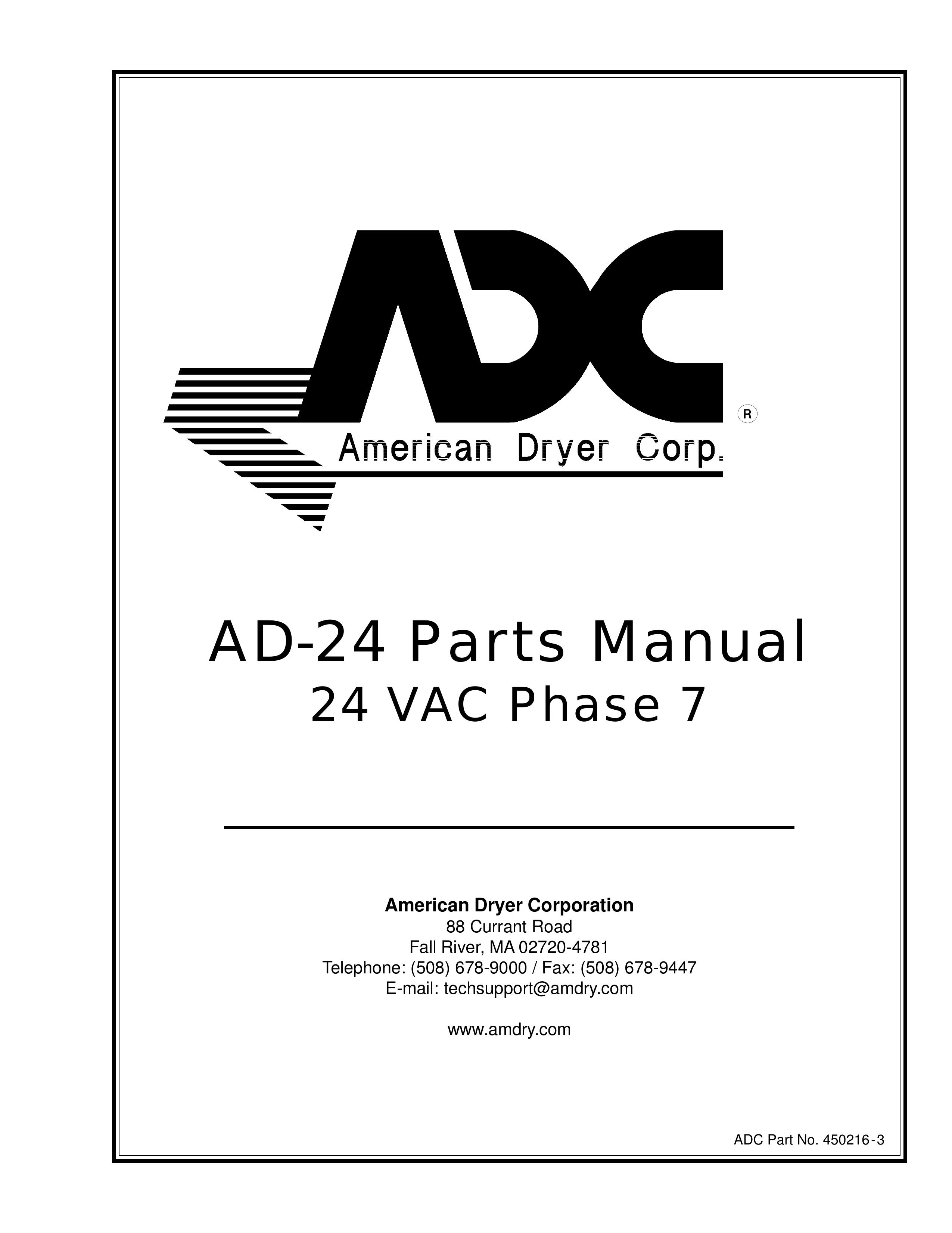 ADC AD-24 Clothes Dryer User Manual