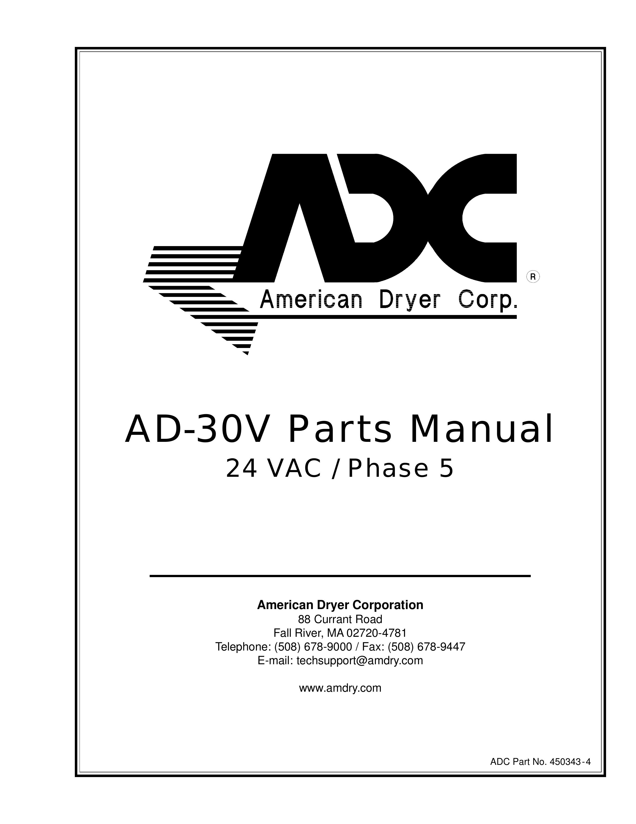 ADC AD-30V Clothes Dryer User Manual