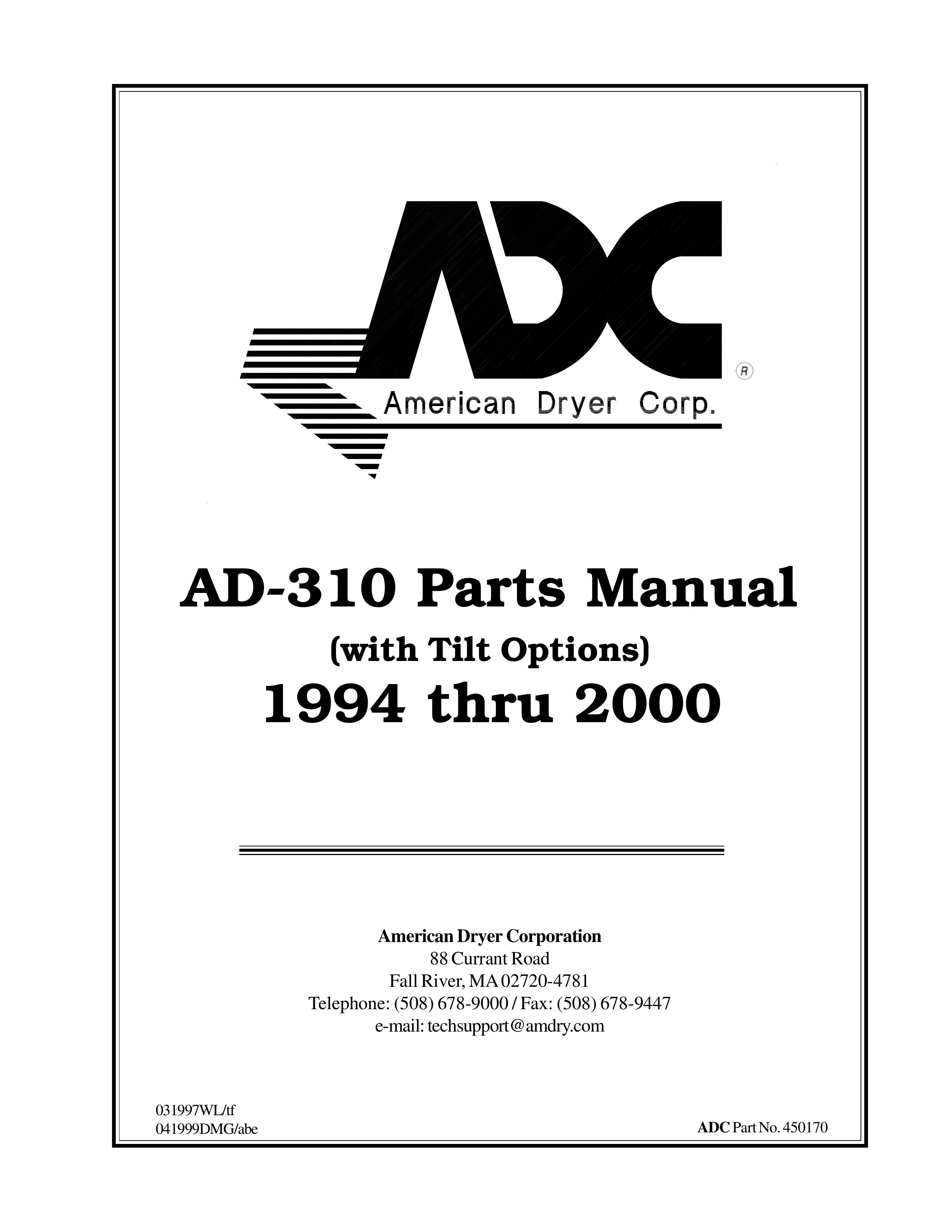 ADC AD-310 Clothes Dryer User Manual