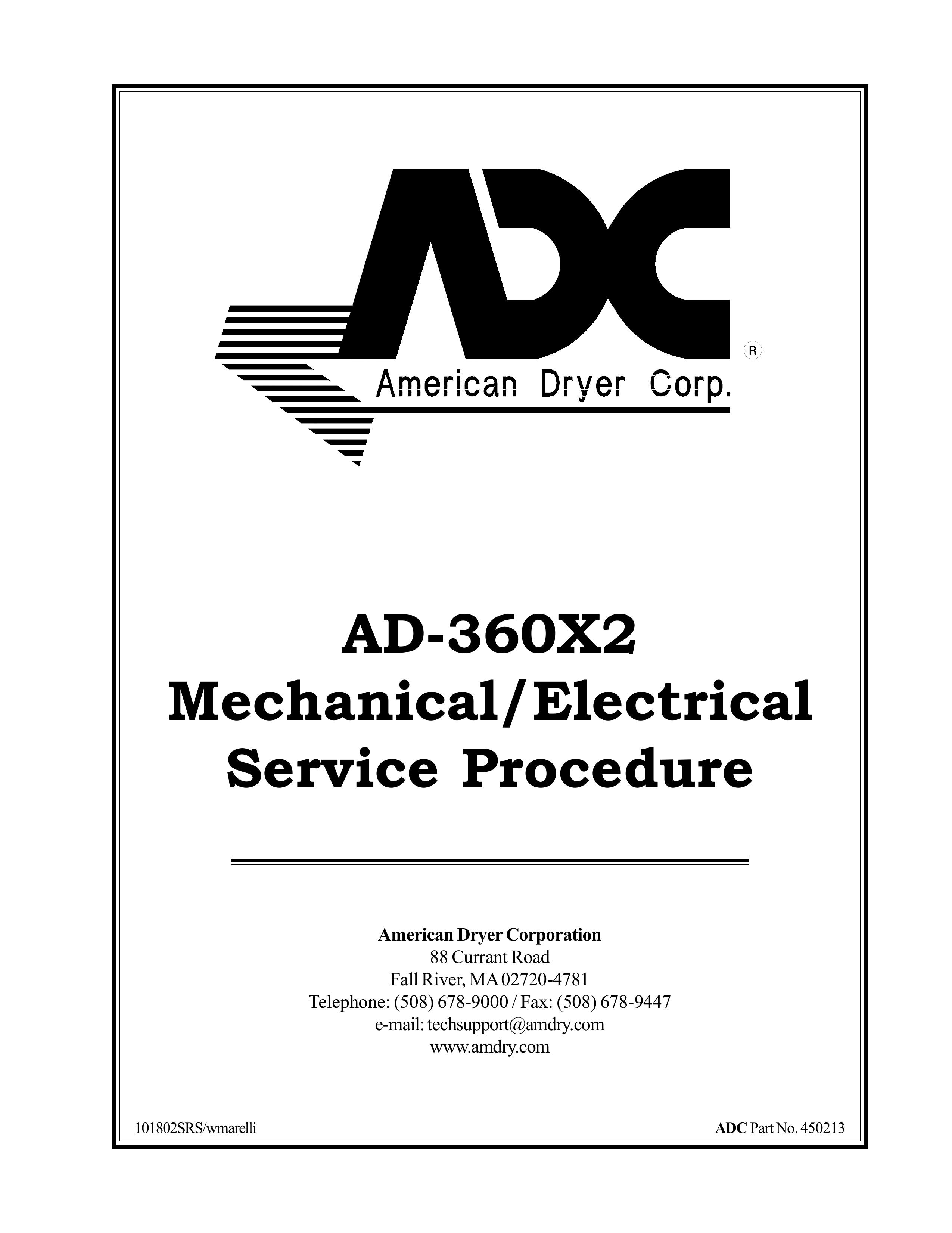 ADC AD-360X2 Clothes Dryer User Manual