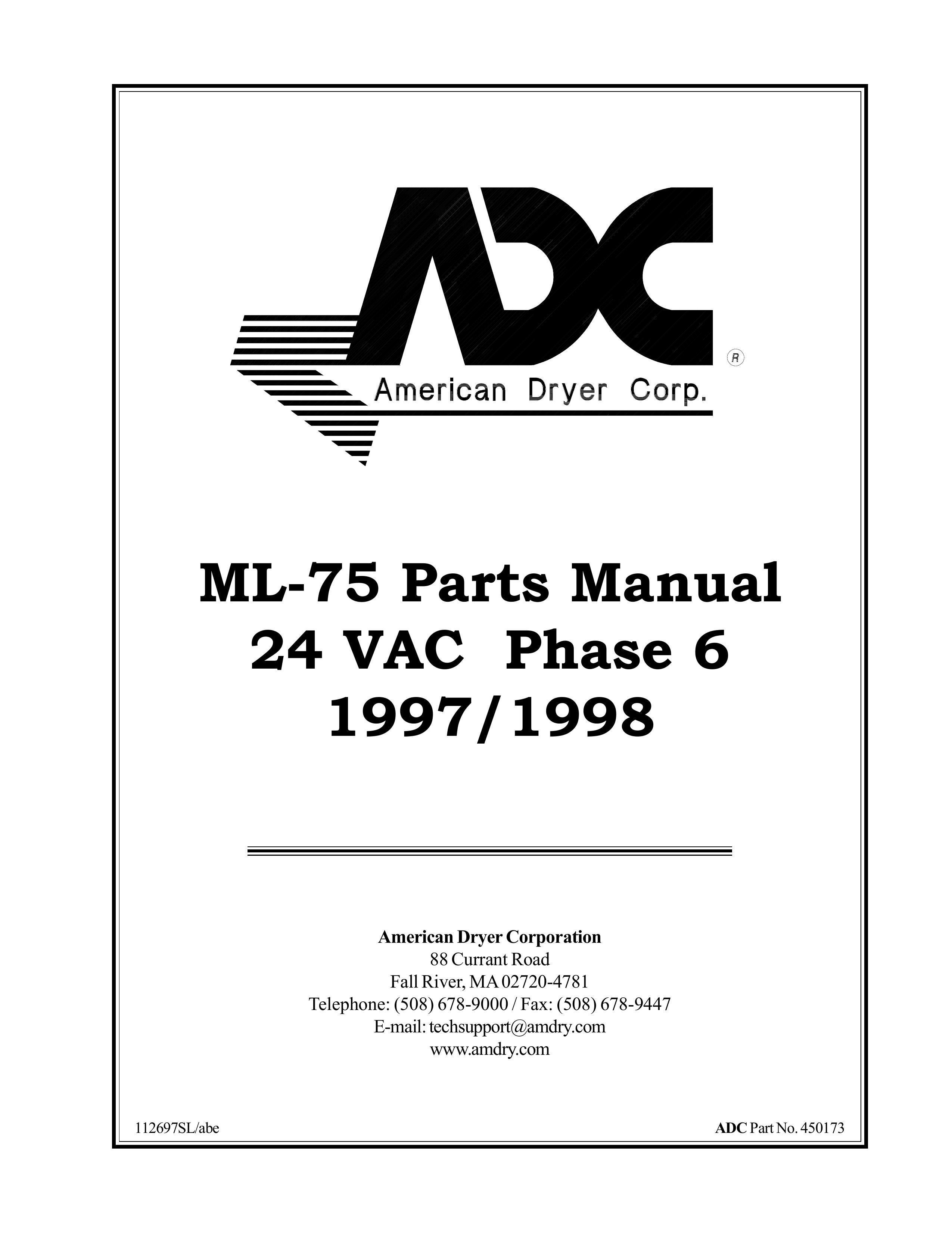 ADC ML-75 Clothes Dryer User Manual