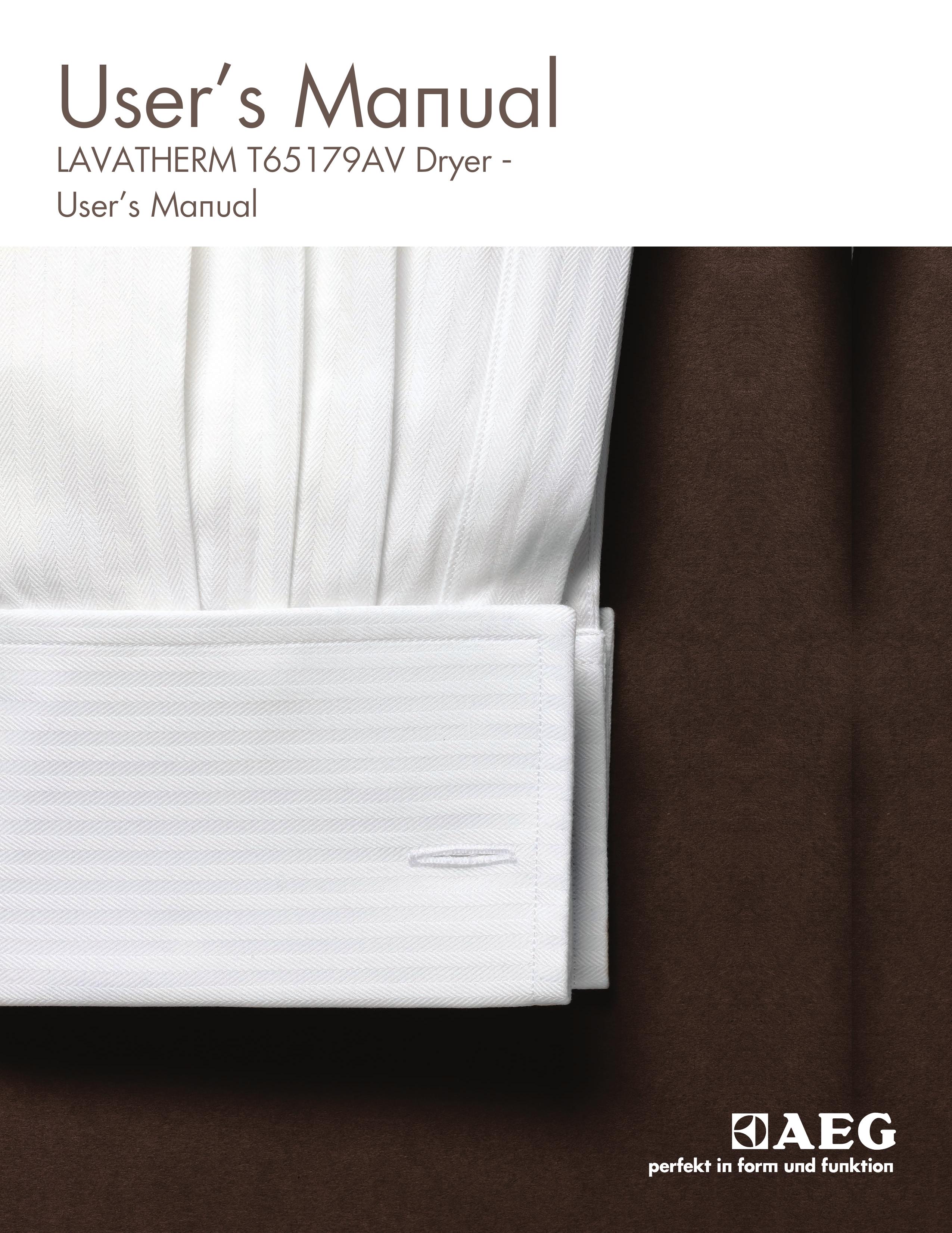 AEG T65179AV Clothes Dryer User Manual