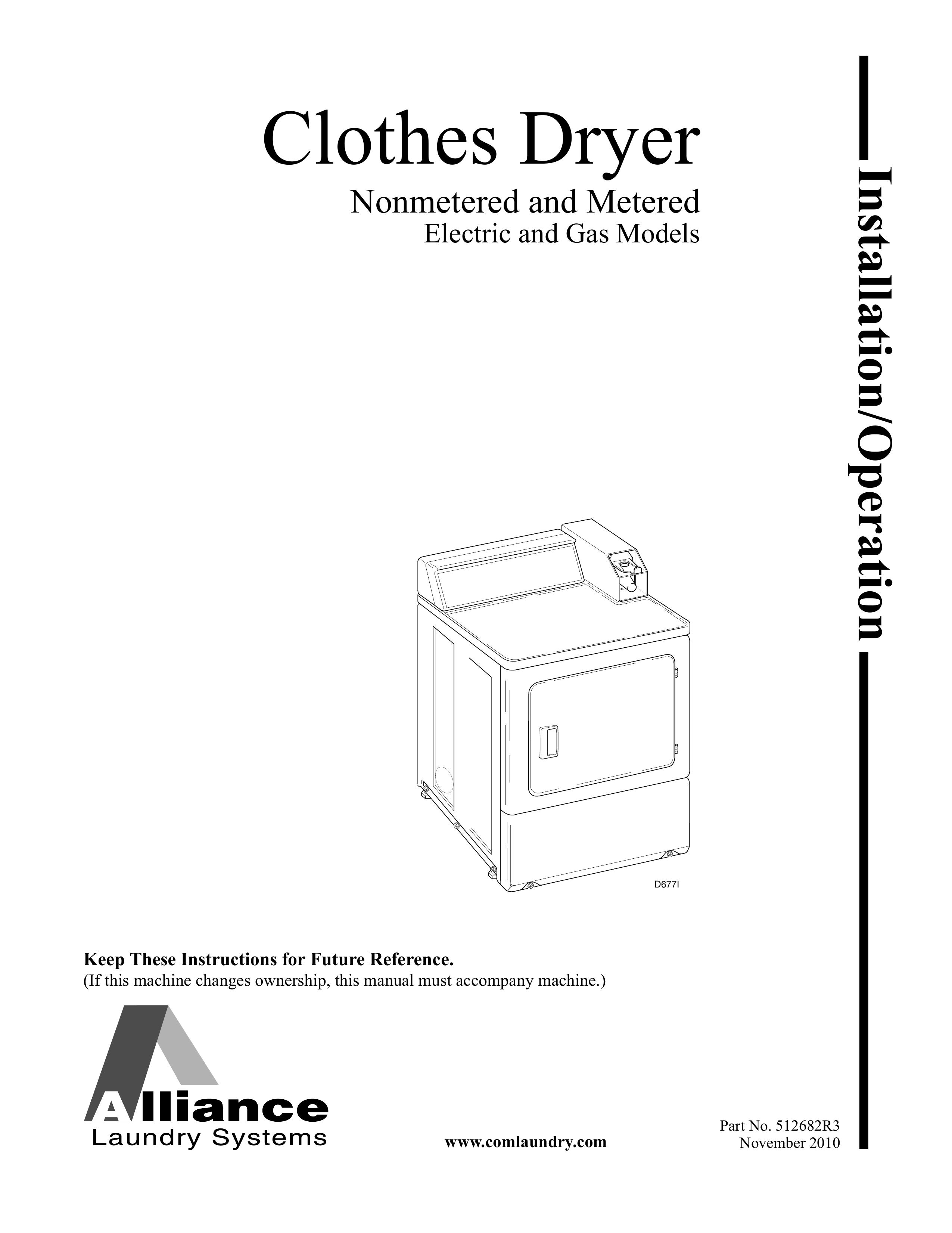 Alliance Laundry Systems D677I Clothes Dryer User Manual