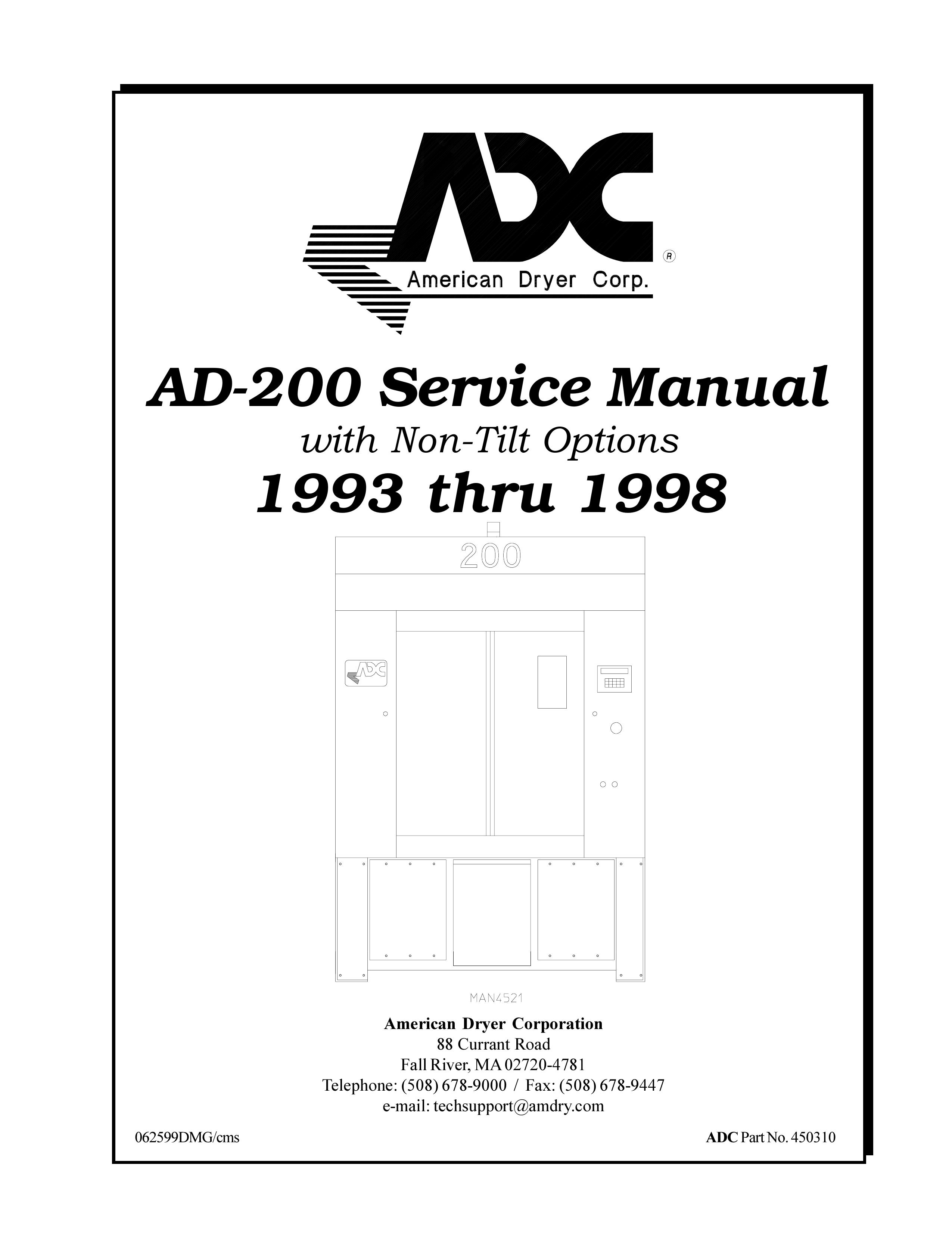American Dryer Corp. AD-200 Clothes Dryer User Manual