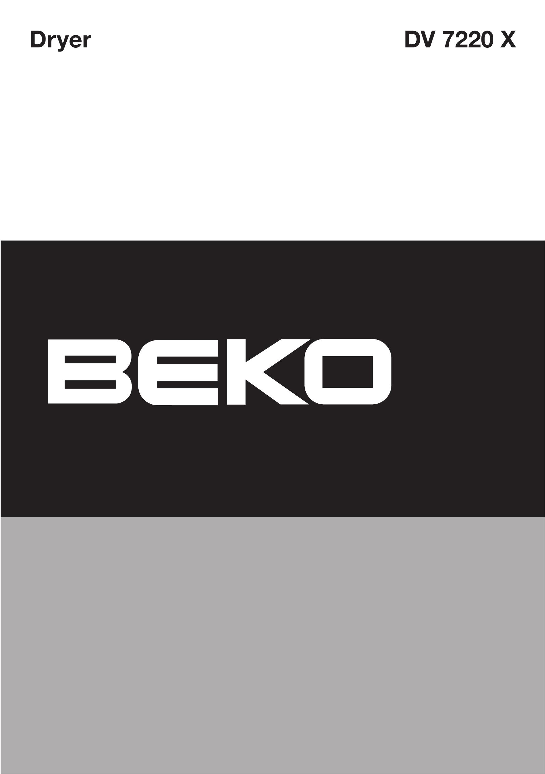 Beko DV 7220 X Clothes Dryer User Manual
