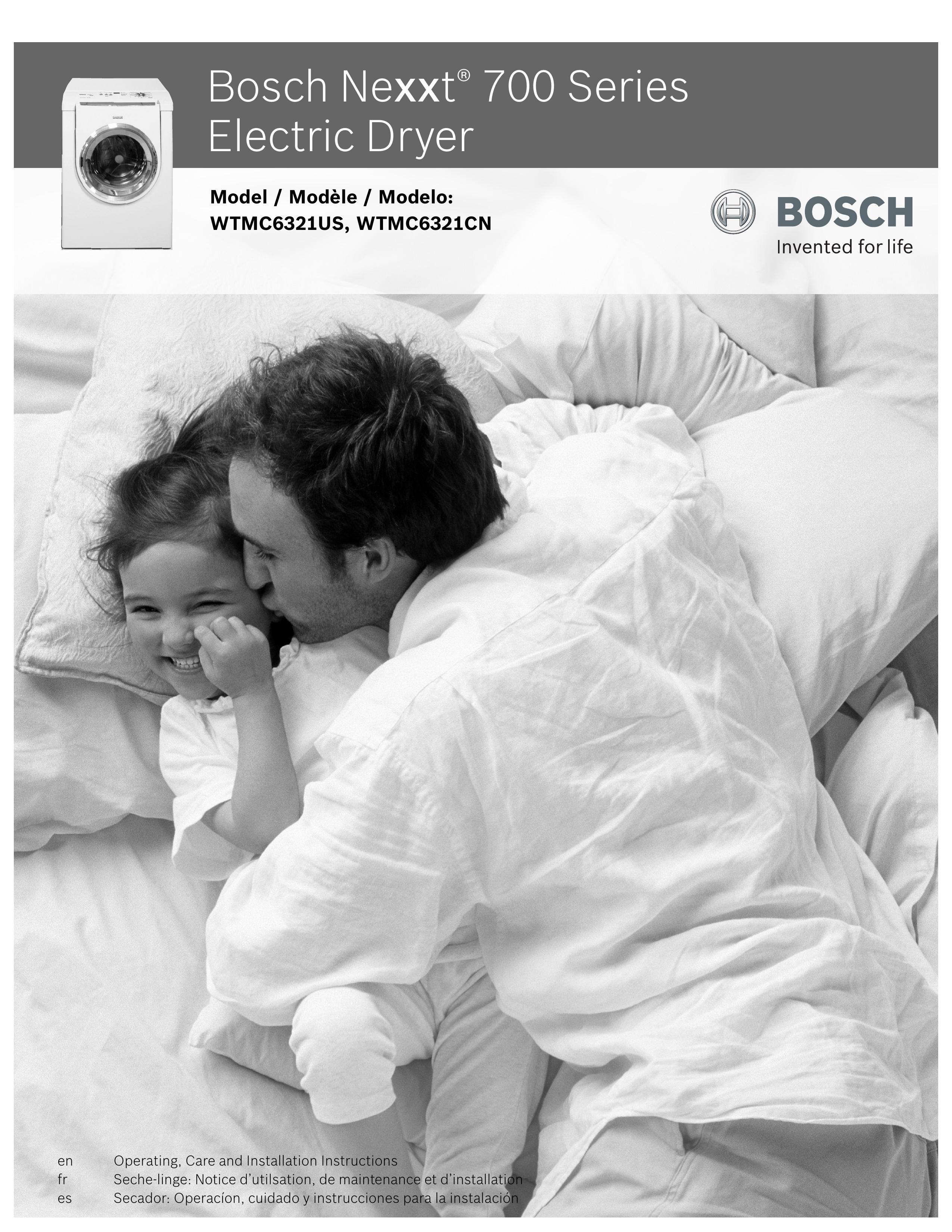 Bosch Appliances WTMC6321US Clothes Dryer User Manual
