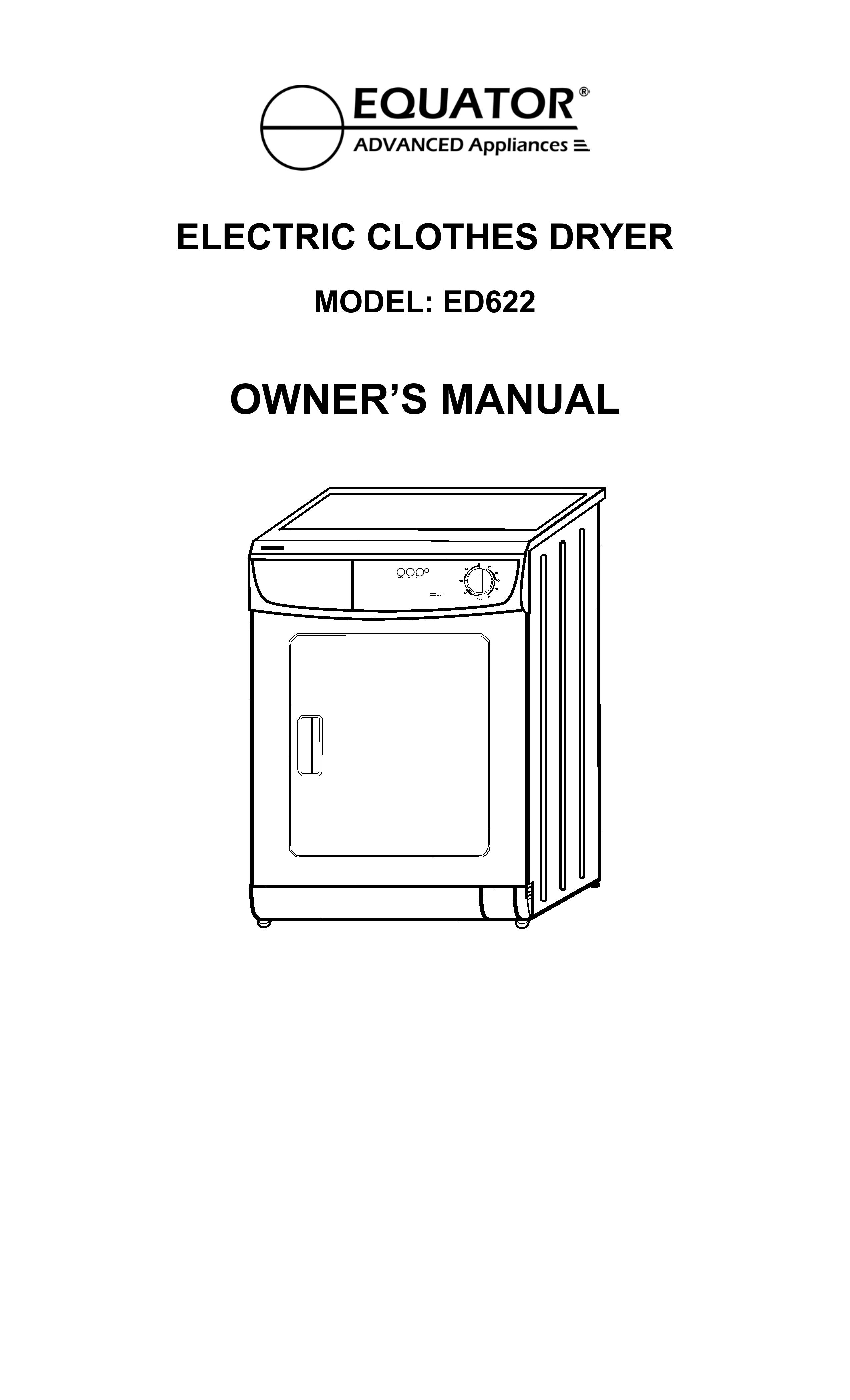 Equator ED622 Clothes Dryer User Manual
