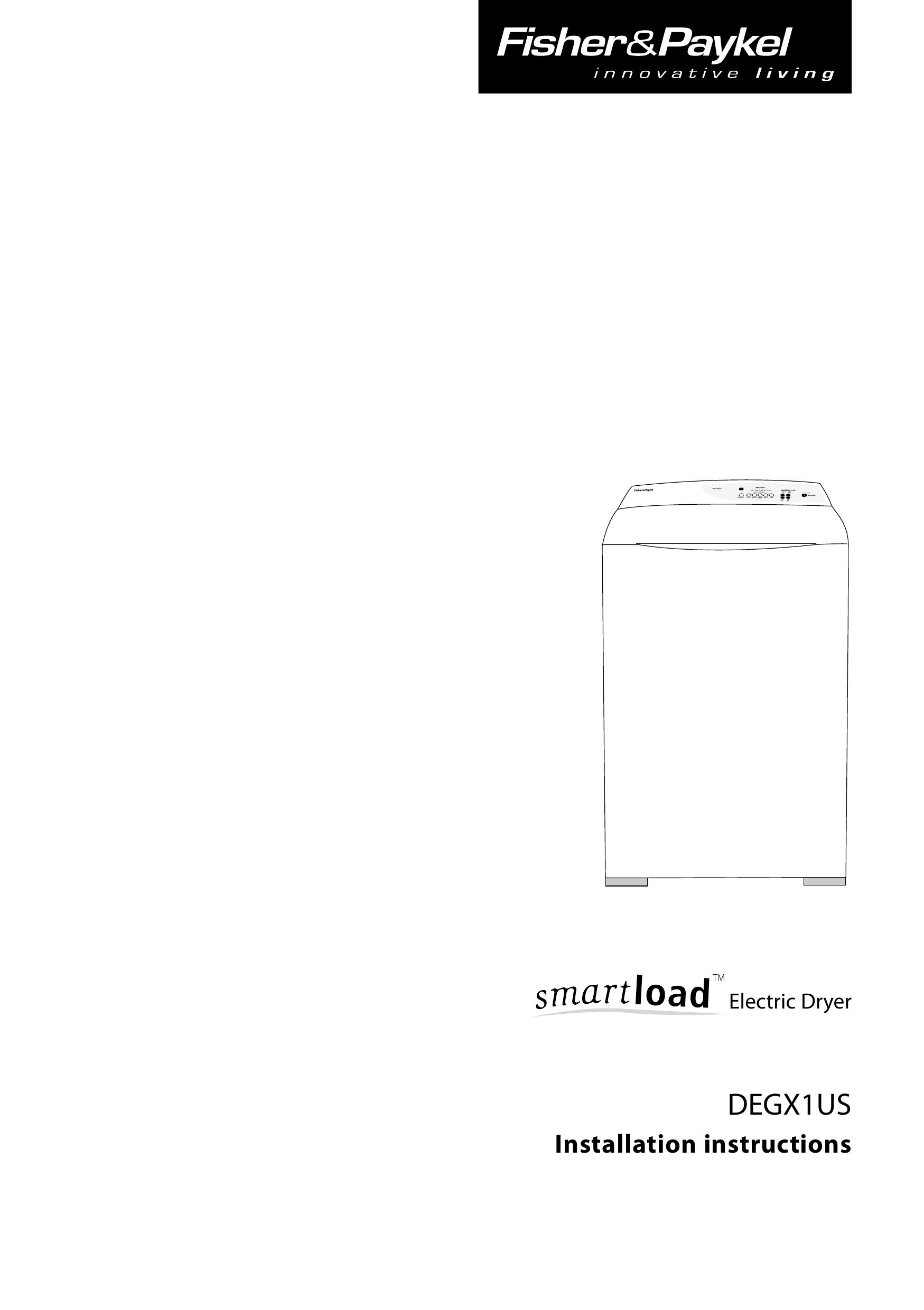 Fisher & Paykel DEGX1US Clothes Dryer User Manual