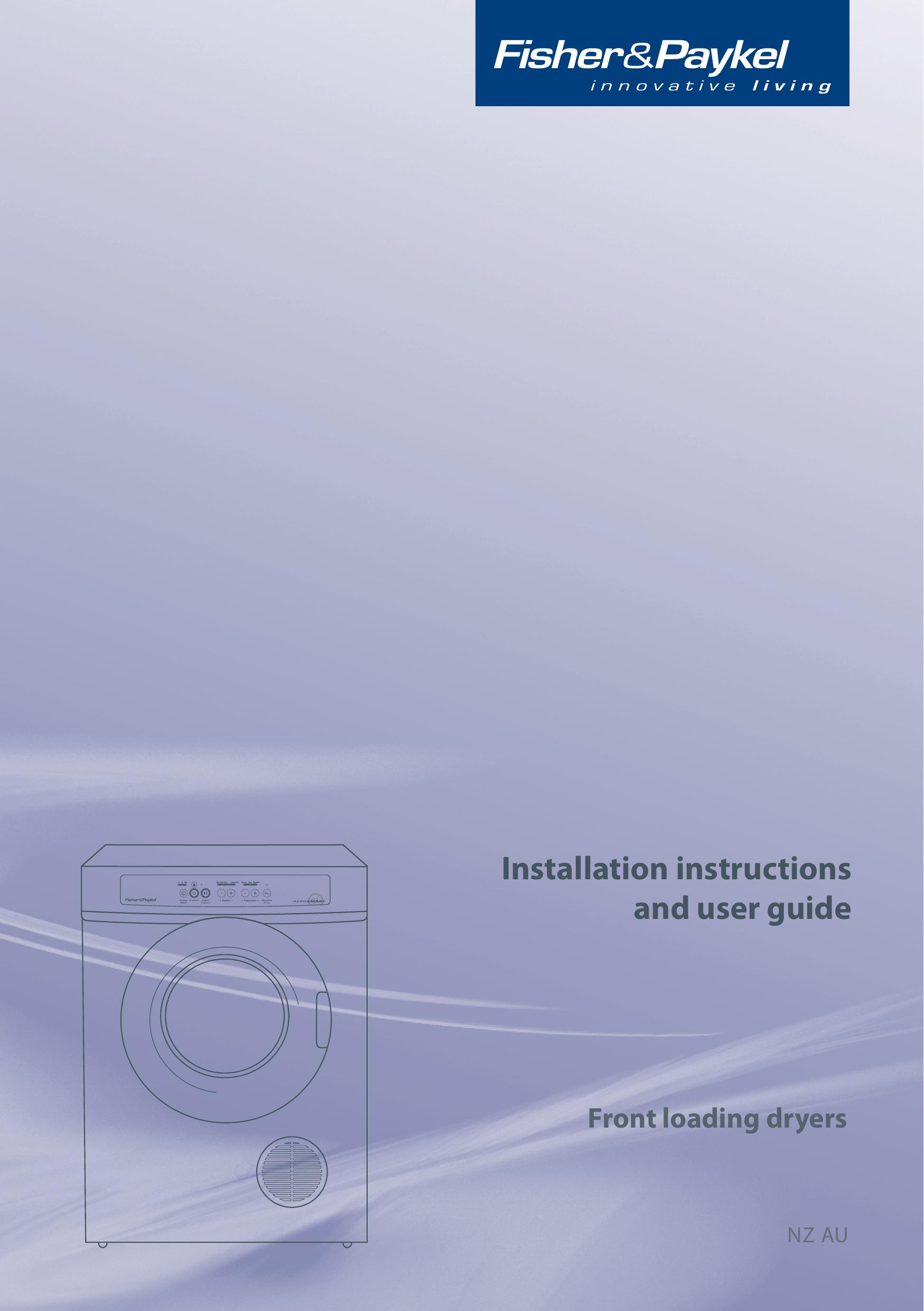 Fisher & Paykel NZ AU Clothes Dryer User Manual