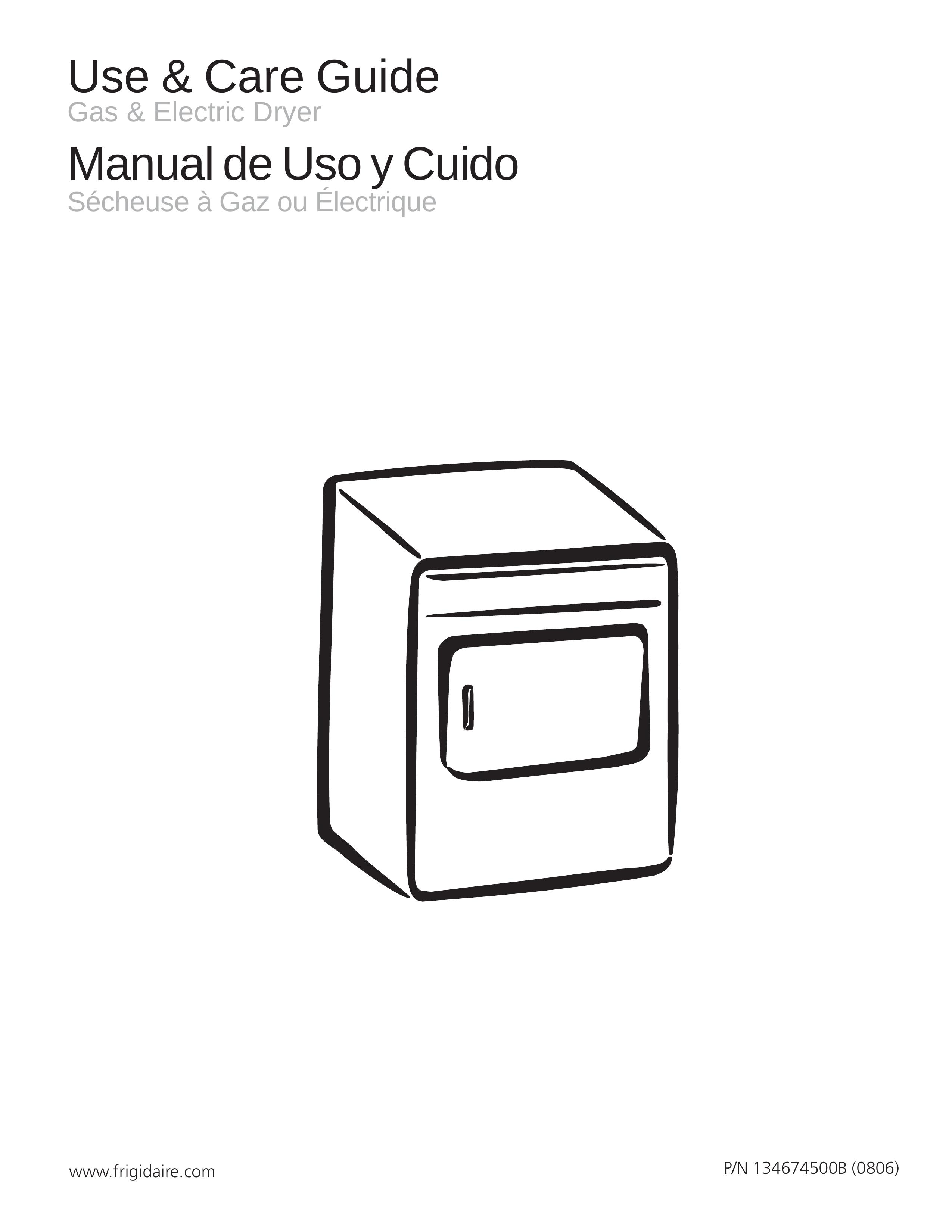 Frigidaire 134674500B Clothes Dryer User Manual