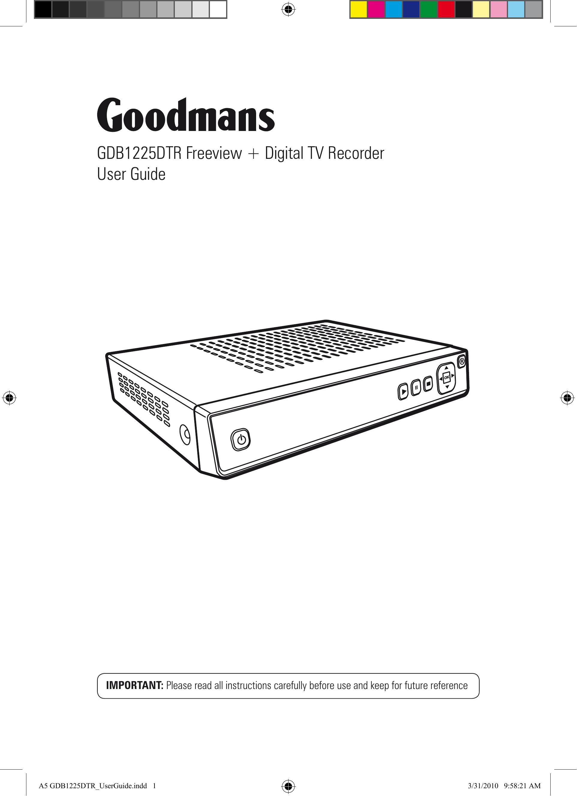 Goodmans GDB1225DTR Clothes Dryer User Manual