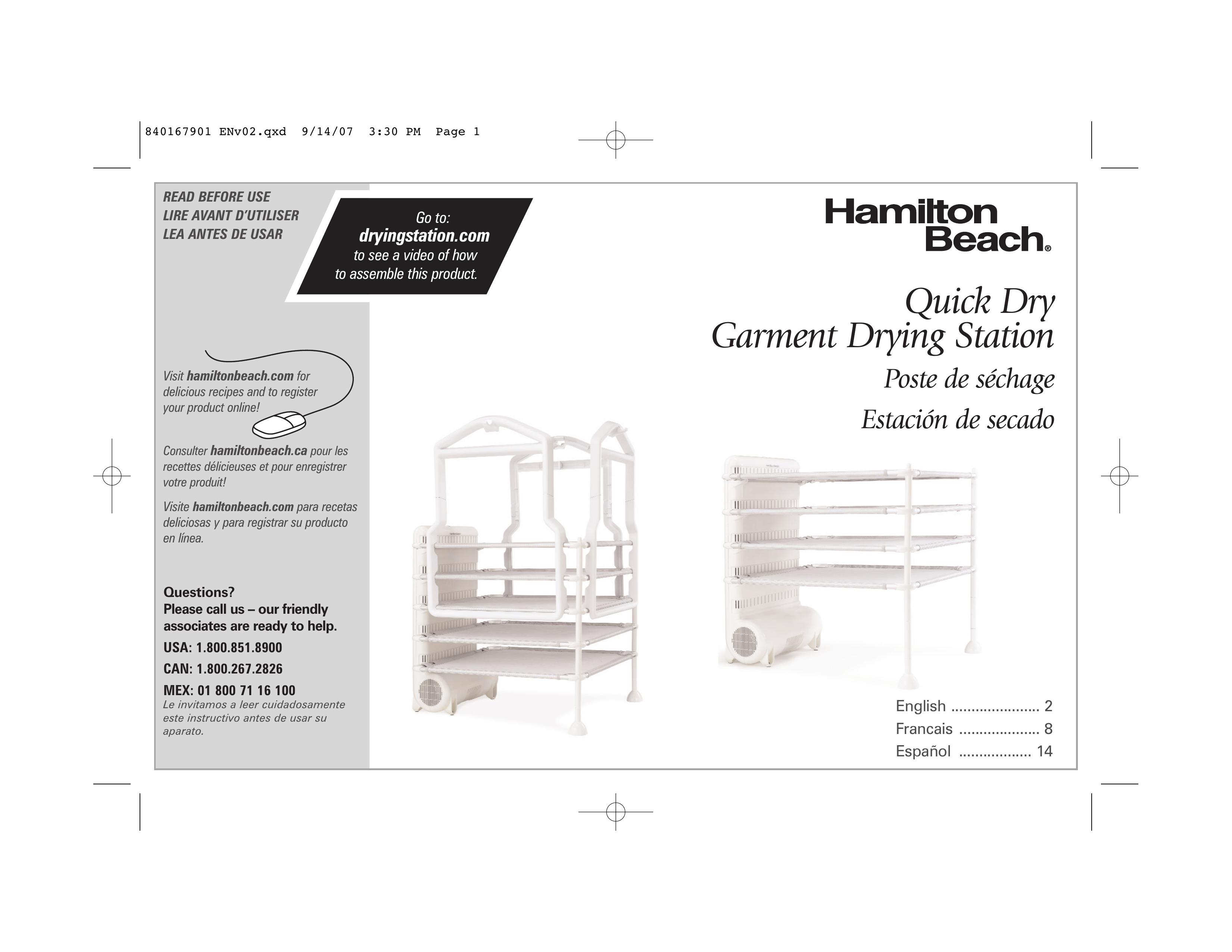 Hamilton Beach 11510 Clothes Dryer User Manual