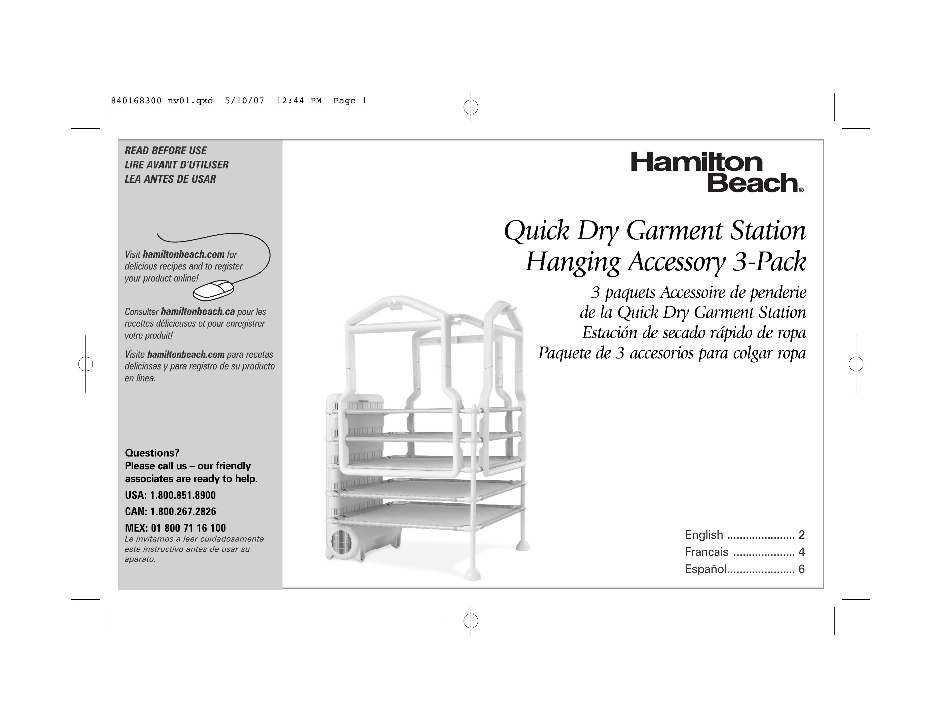 Hamilton Beach 11540 Clothes Dryer User Manual