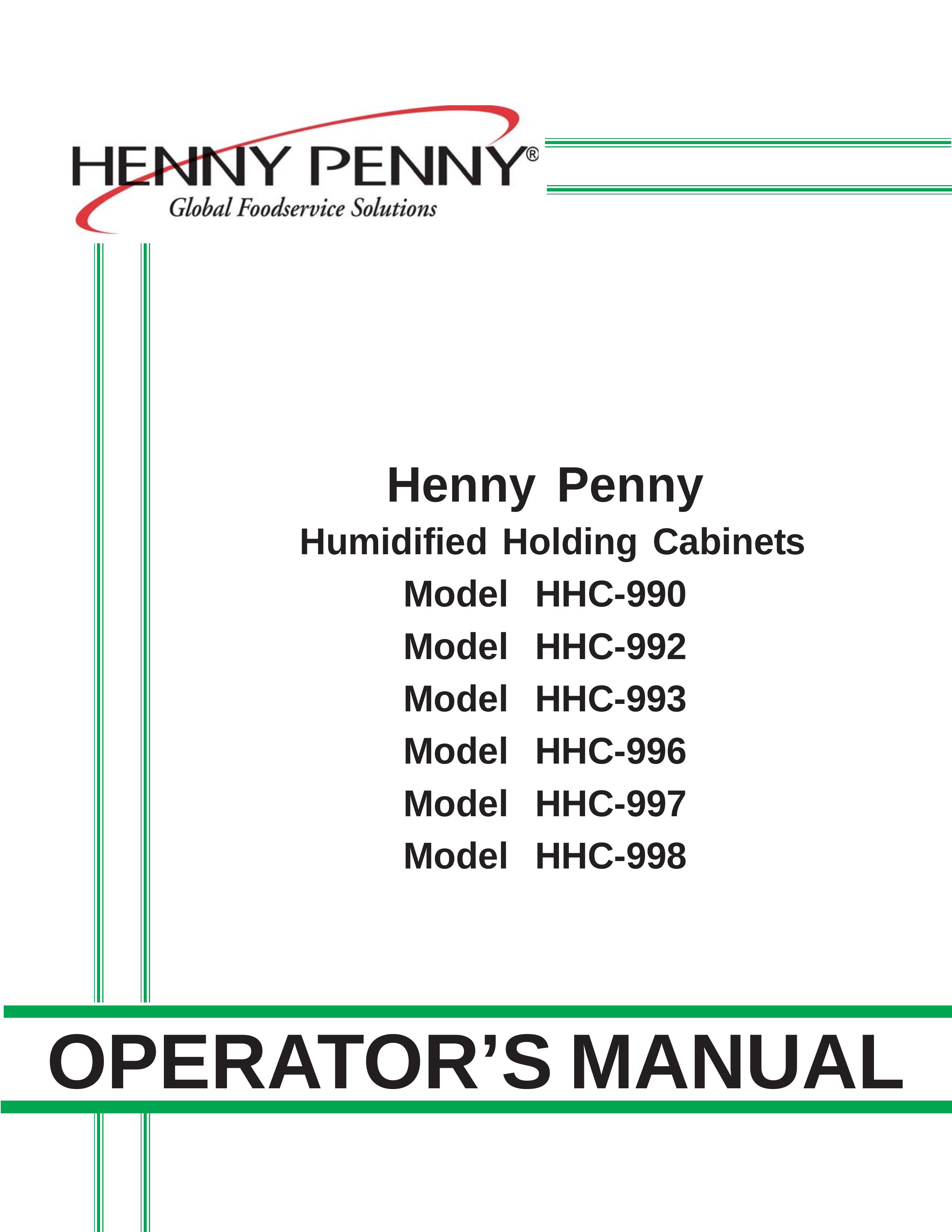 Henny Penny HHC-997 Clothes Dryer User Manual