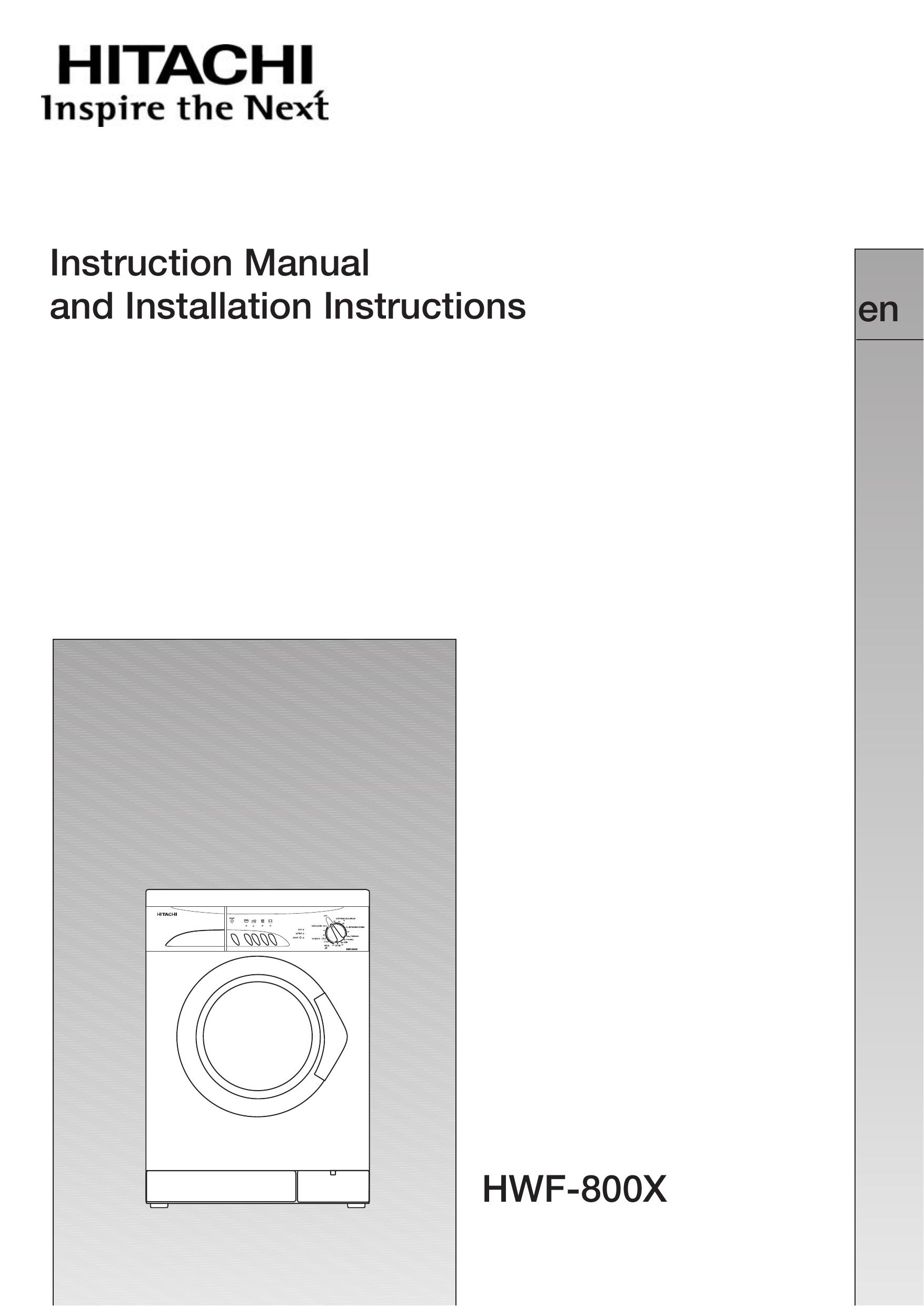 Hitachi HWF-800X Clothes Dryer User Manual